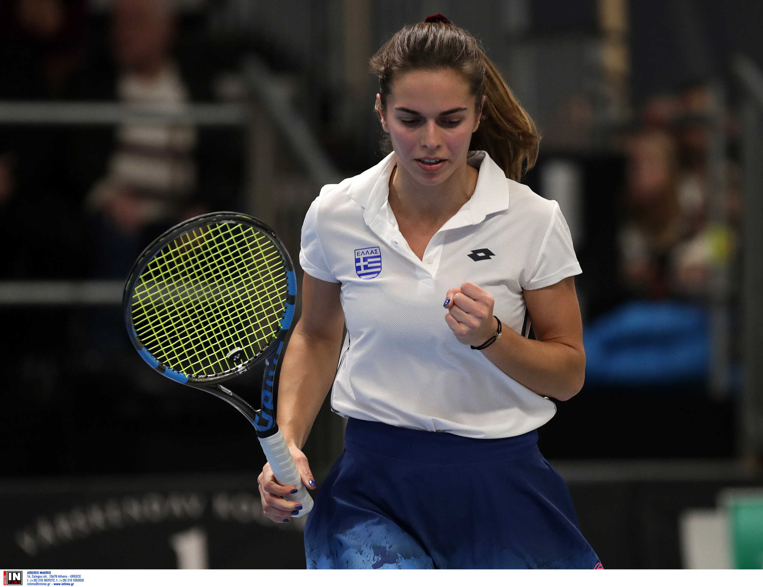 TALLINN,ESTONIA,05.FEB.20 - TENNIS - ITF Fed Cup. Image shows Valentini Grammatikopoulou (GRE). Photo: GEPA pictures