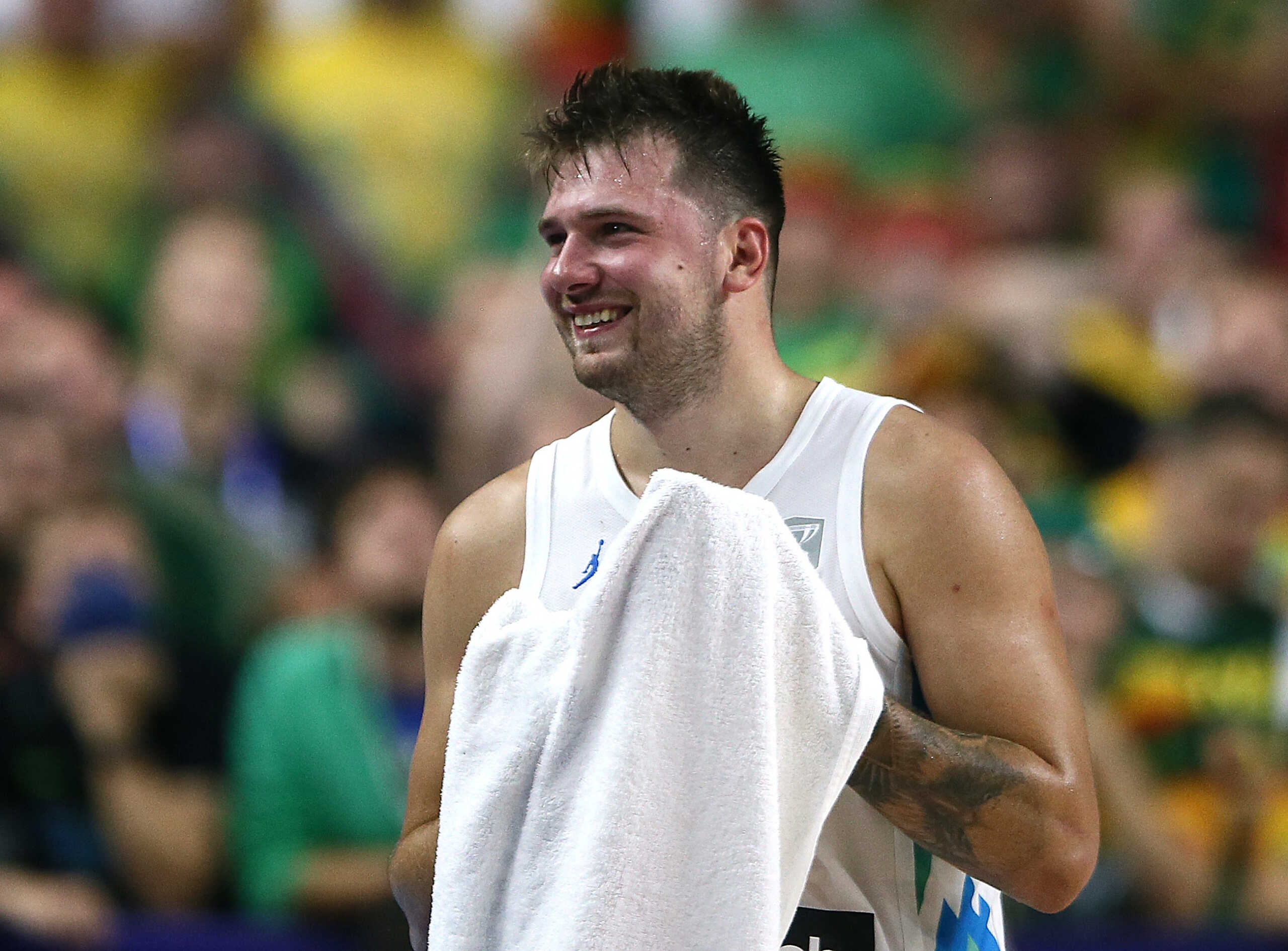 Basketball - EuroBasket Championship - Group A - Slovenia v Lithuania - Cologne Arena, Cologne, Germany- September 1, 2022 Slovenia's Luka Doncic reacts REUTERS