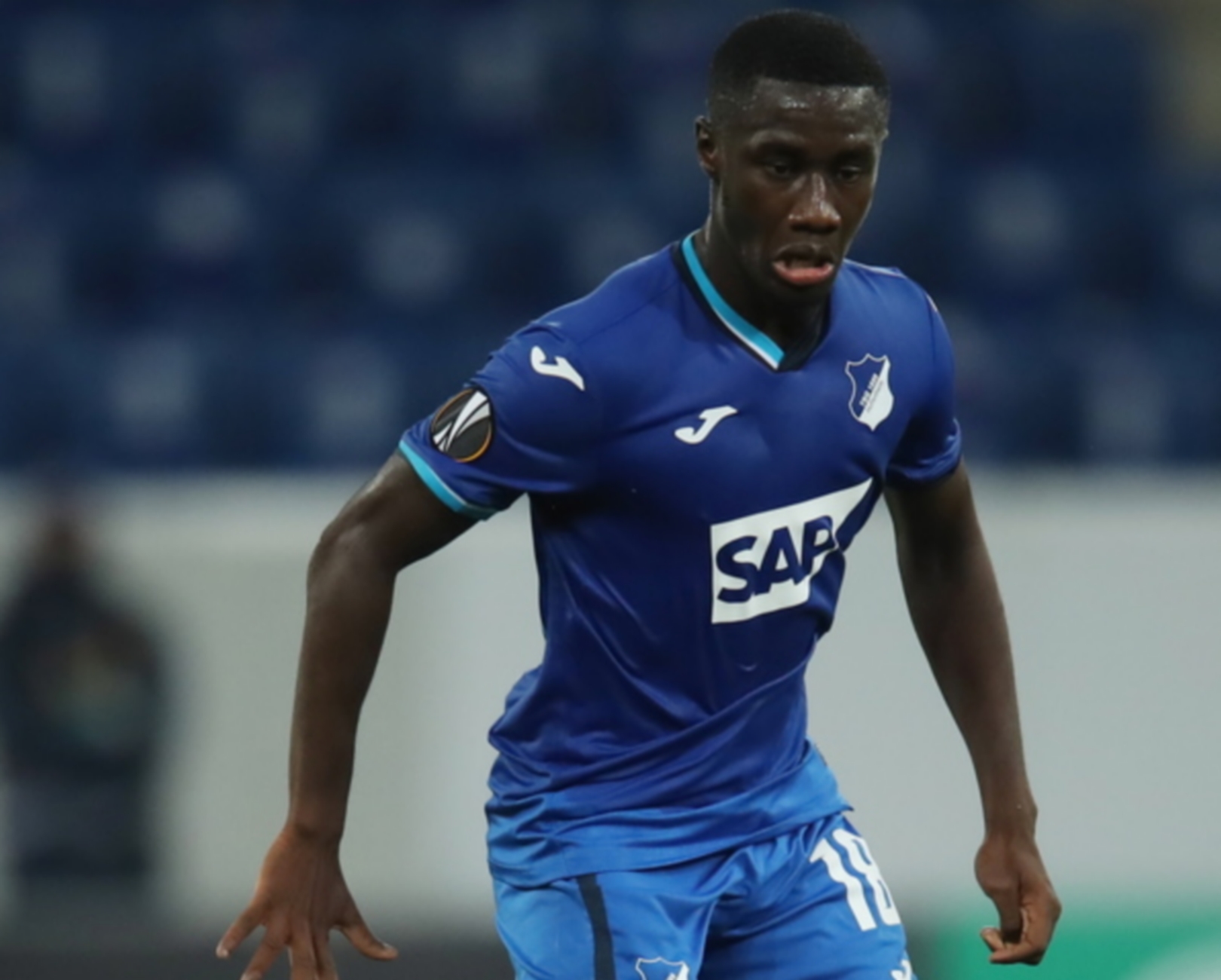 epa08766584 Diadie Samassekou of Hoffenheim in action during the UEFA Europa League Group L soccer match between TSG Hoffenheim and Crvena Zvezda at PreZero-Arena in Sinsheim, Germany, 22 October 2020.  EPA