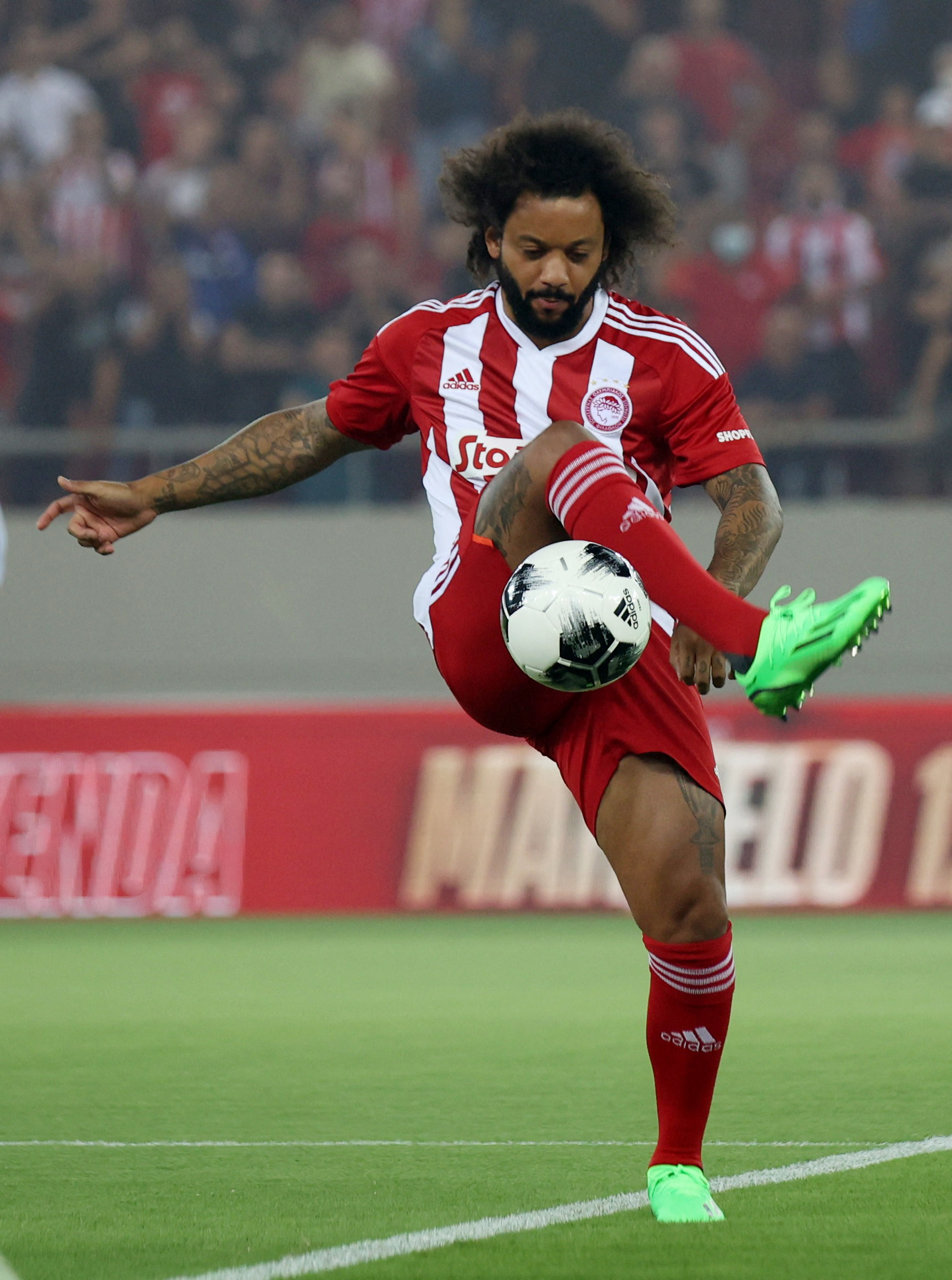 Soccer Football - Olympiacos - Marcelo Presentation - Karaiskaki Stadium, Piraeus, Greece - September 5, 2022 Olympiacos' Marcelo during the presentation REUTERS