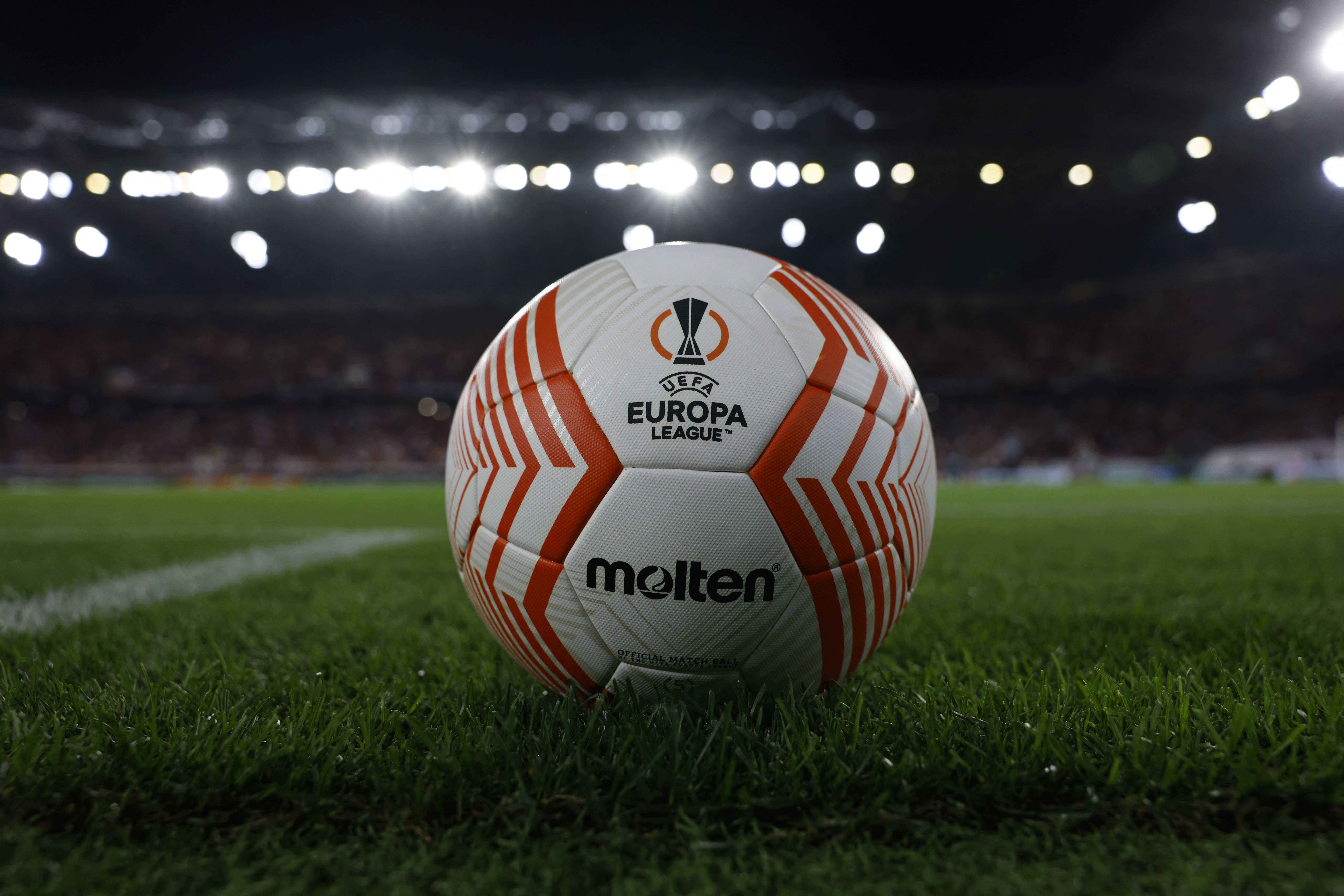 Soccer Football - Europa League - Group G - SC Freiburg v Qarabag - Europa Park Stadion, Freiburg, Germany - September 8, 2022 General view of a ball before the match REUTERS
