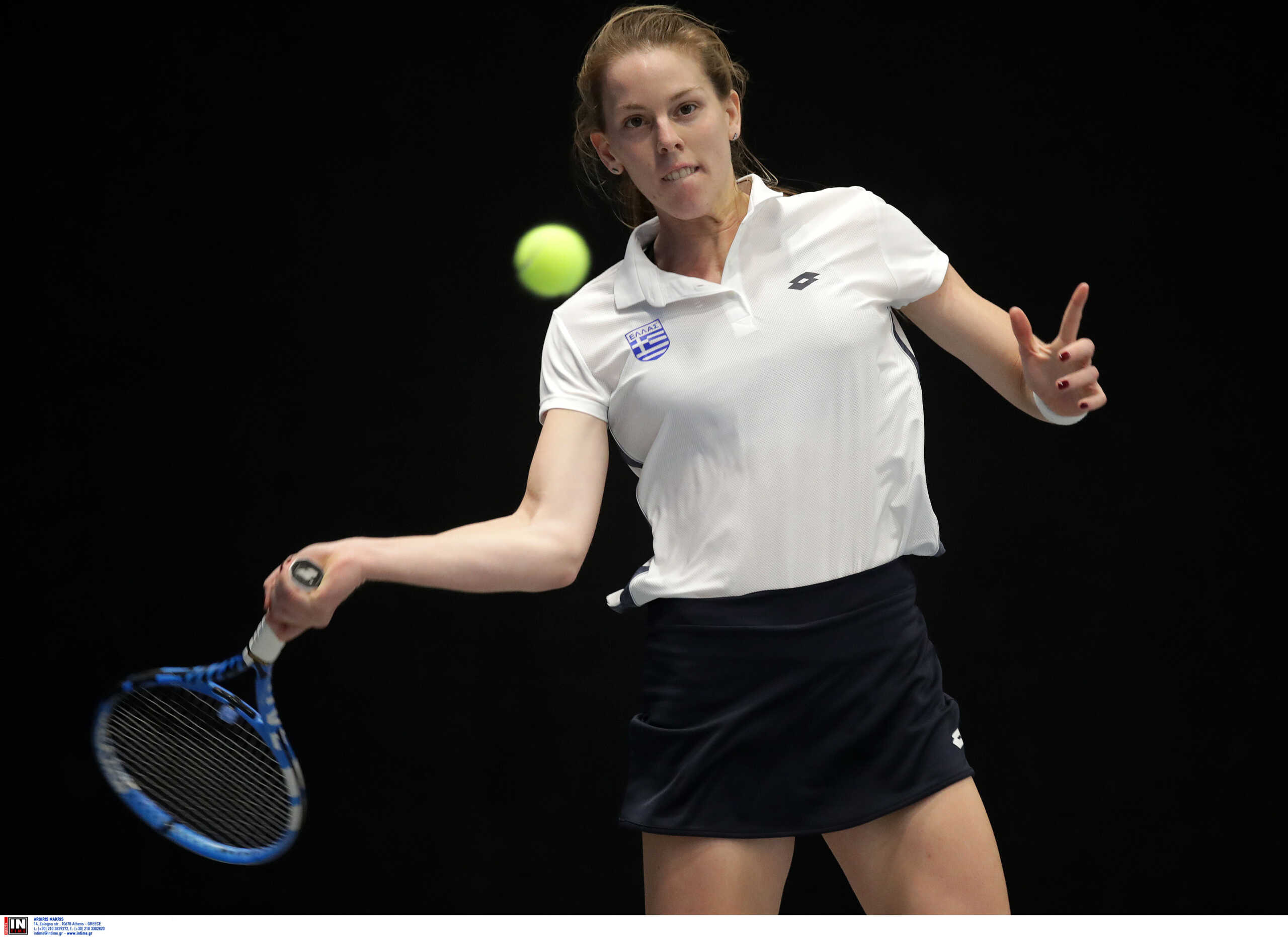 TALLINN,ESTONIA,06.FEB.20 - TENNIS - ITF Fed Cup. Image shows Despina Papamichail (GRE). Photo: GEPA pictures