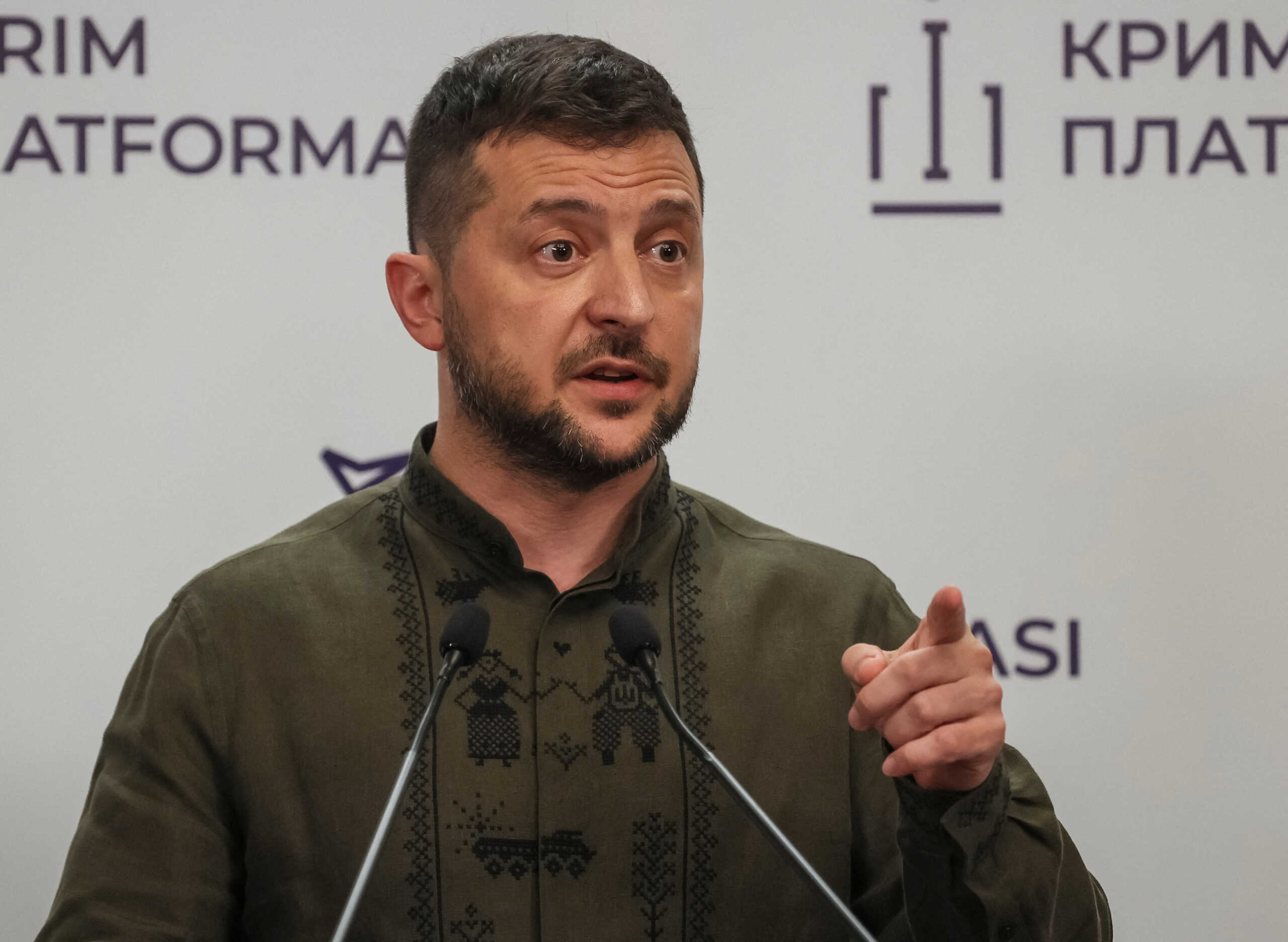 Ukraine's President Volodymyr Zelenskiy attends a news conference, amid Russia's attack on Ukraine, in Kyiv, Ukraine August 23, 2022.REUTERS
