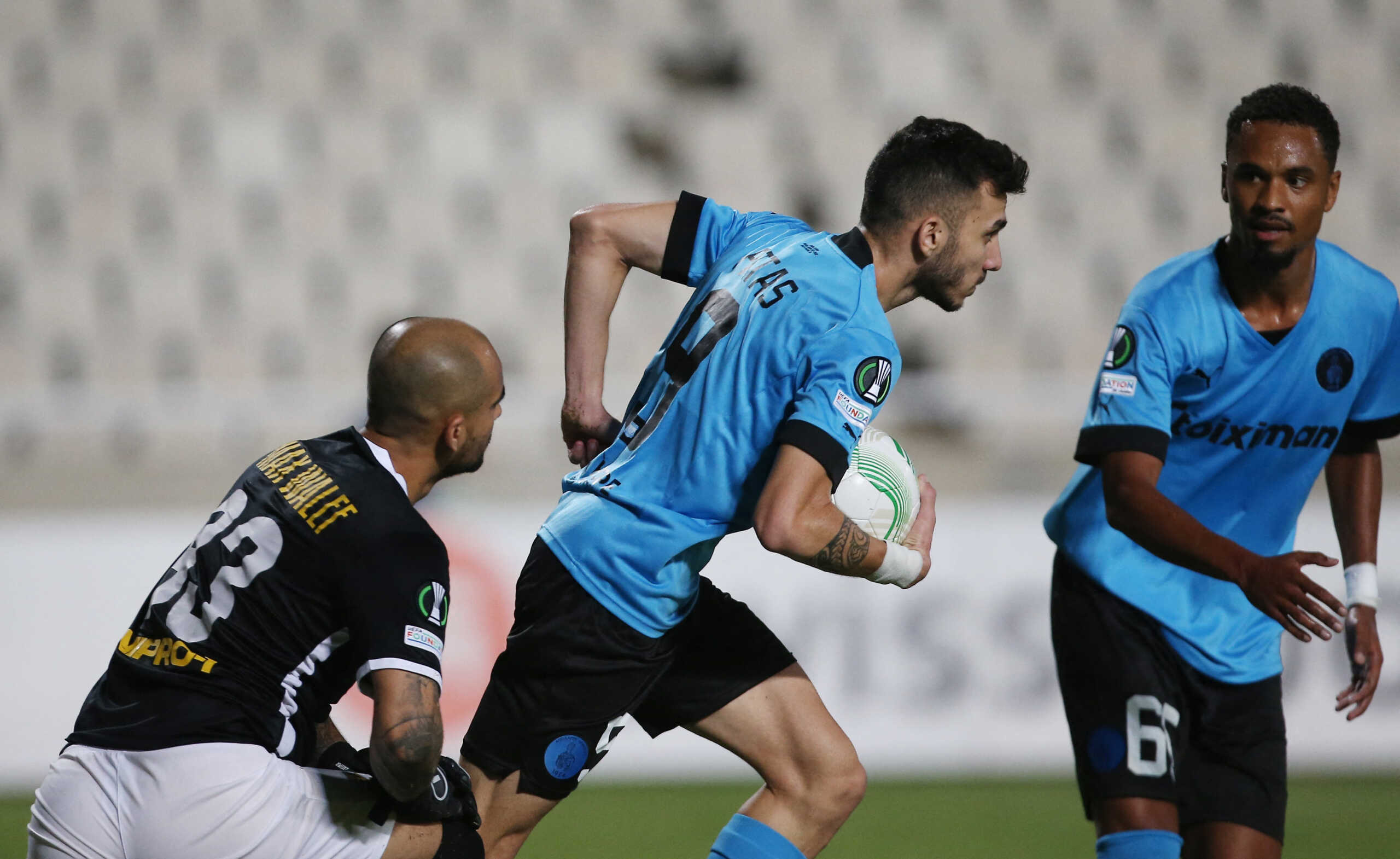 Soccer Football - Europa Conference League - Group E - Apollon Limassol v Dnipro-1 - GSP Stadium, Strovolos, Cyprus - September 15, 2022 Apollon Limassol's Ioannis Pittas celebrates scoring their first goal REUTERS