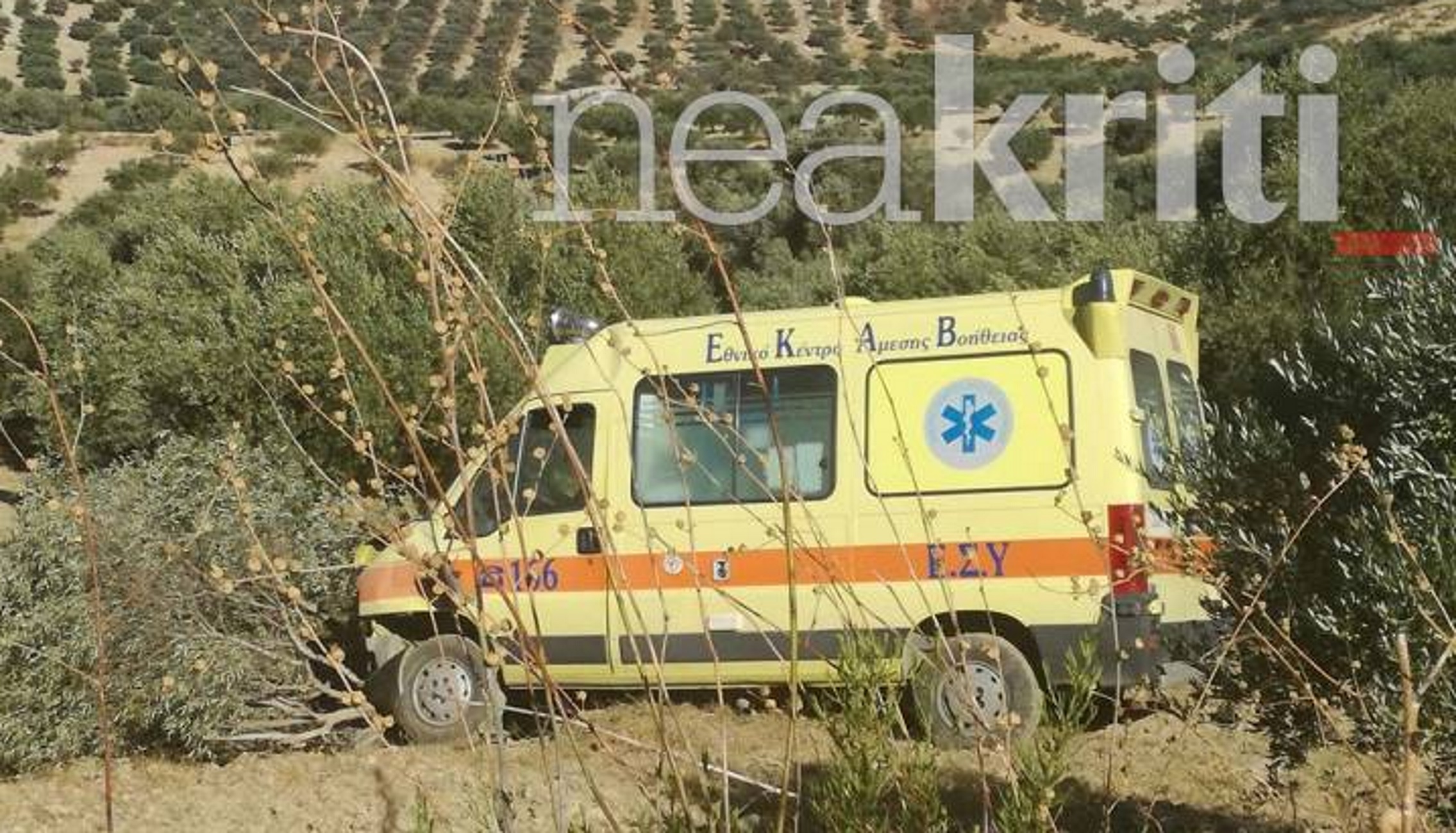 Ηράκλειο: Τροχαίο με ασθενοφόρο που έπεσε πάνω σε δέντρο – Δύο οι τραυματίες από το ατύχημα