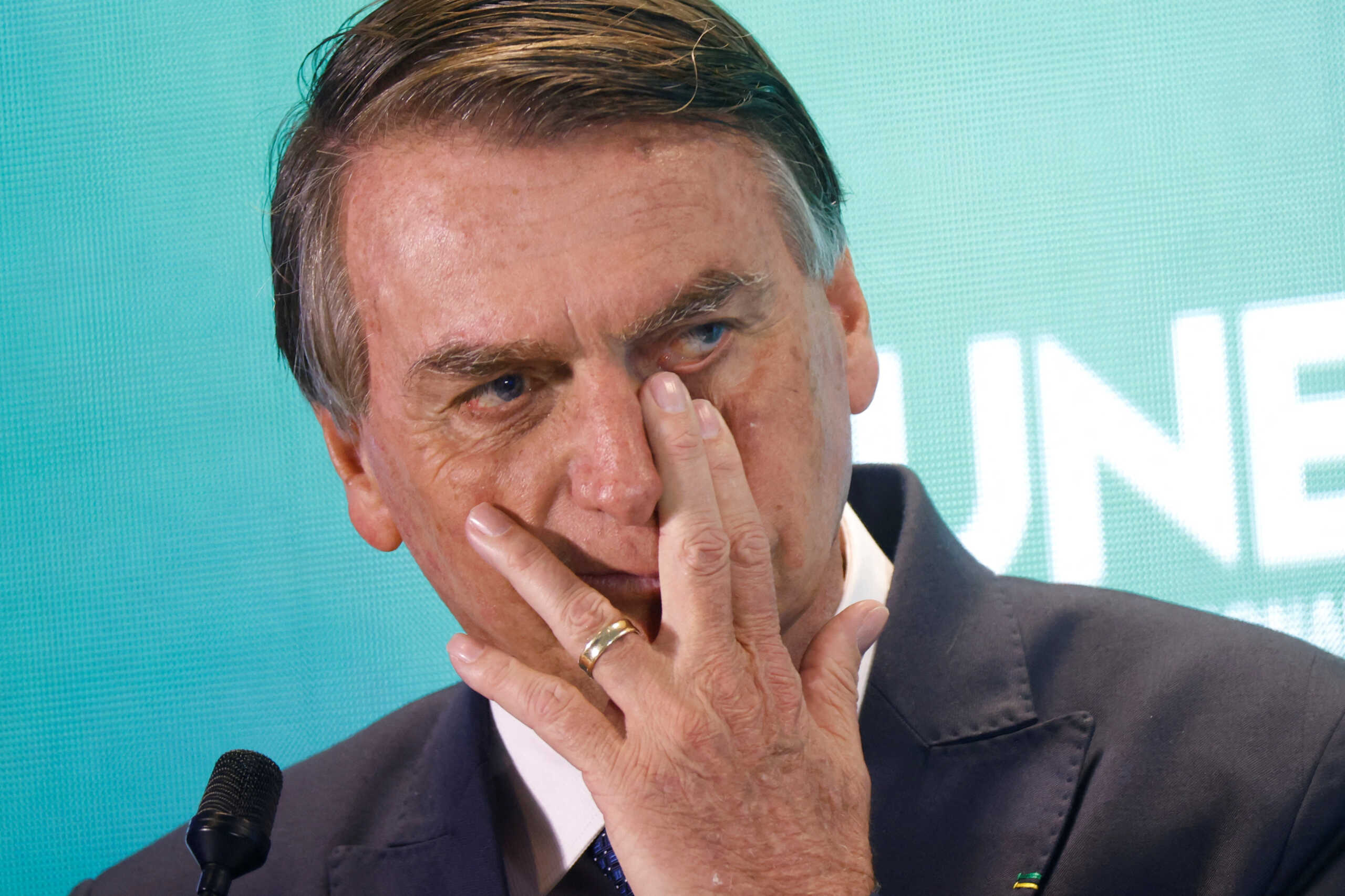 Brazil's President Jair Bolsonaro speaks during a debate in Brasilia, Brazil, August 30, 2022. REUTERS