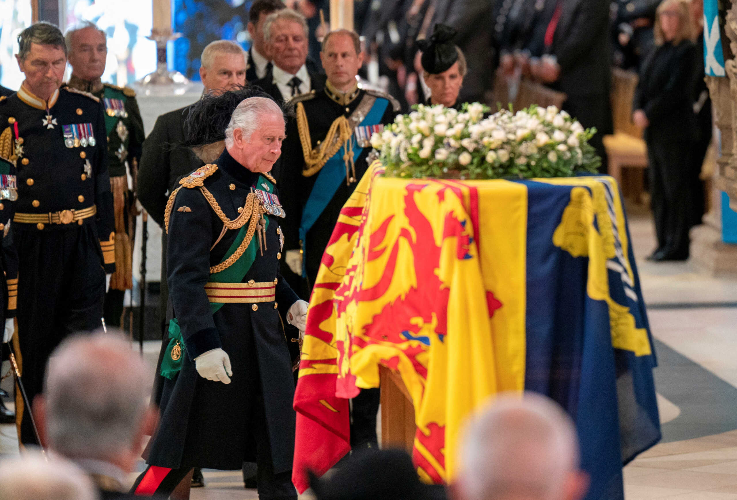 King Charles attends a Service of Prayer and Reflection for the Life of Queen Elizabeth II at St Giles' Cathedral, Edinburgh, Scotland, Britain, September 12, 2022. Jane Barlow