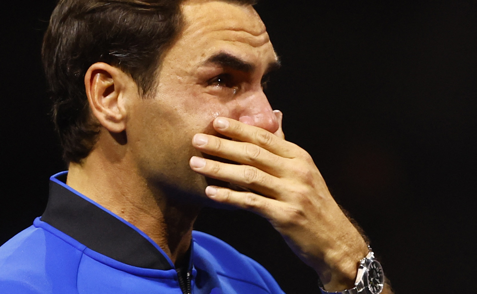 Tennis - Laver Cup - 02 Arena, London, Britain - September 24, 2022  Team Europe's Roger Federer reacts at the end of his last match after announcing his retirement Action Images via Reuters