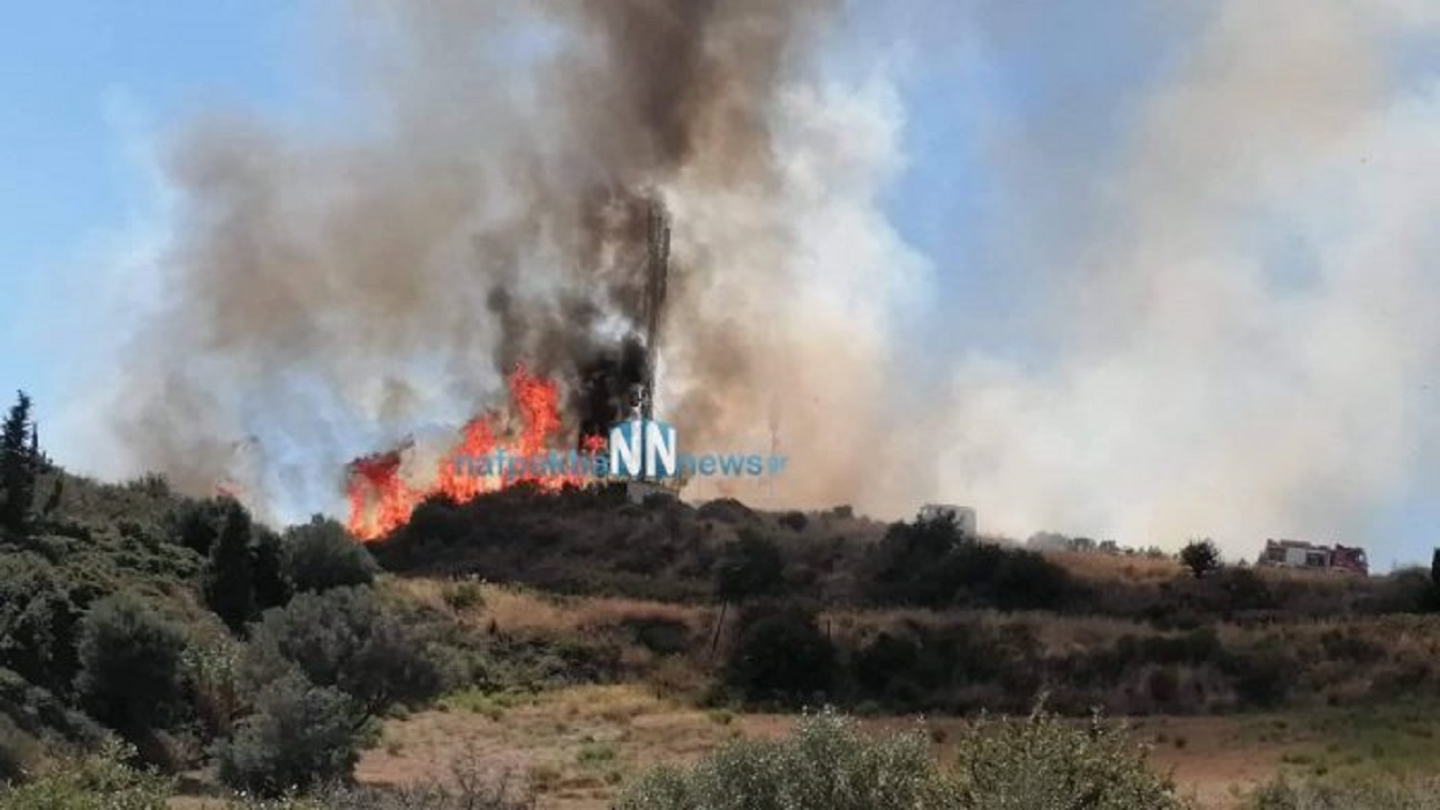 Φωτιά στη Ναυπακτία στην περιοχή Πλατανίτη