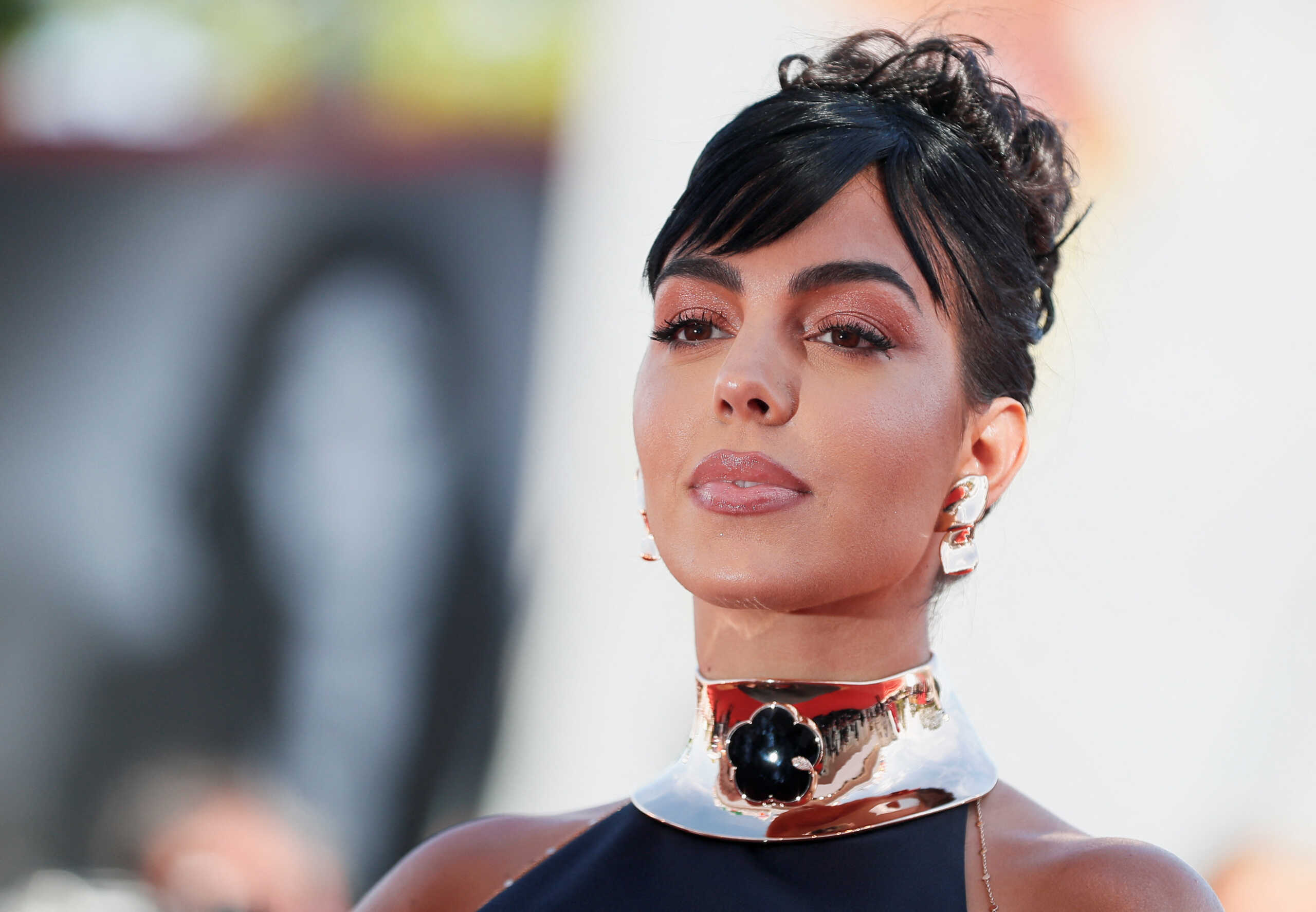 The 79th Venice Film Festival - Premiere screening of the film "TAR" in competition - Red Carpet Arrivals - Venice, Italy, September 1, 2022. Georgina Rodriguez poses. REUTERS
