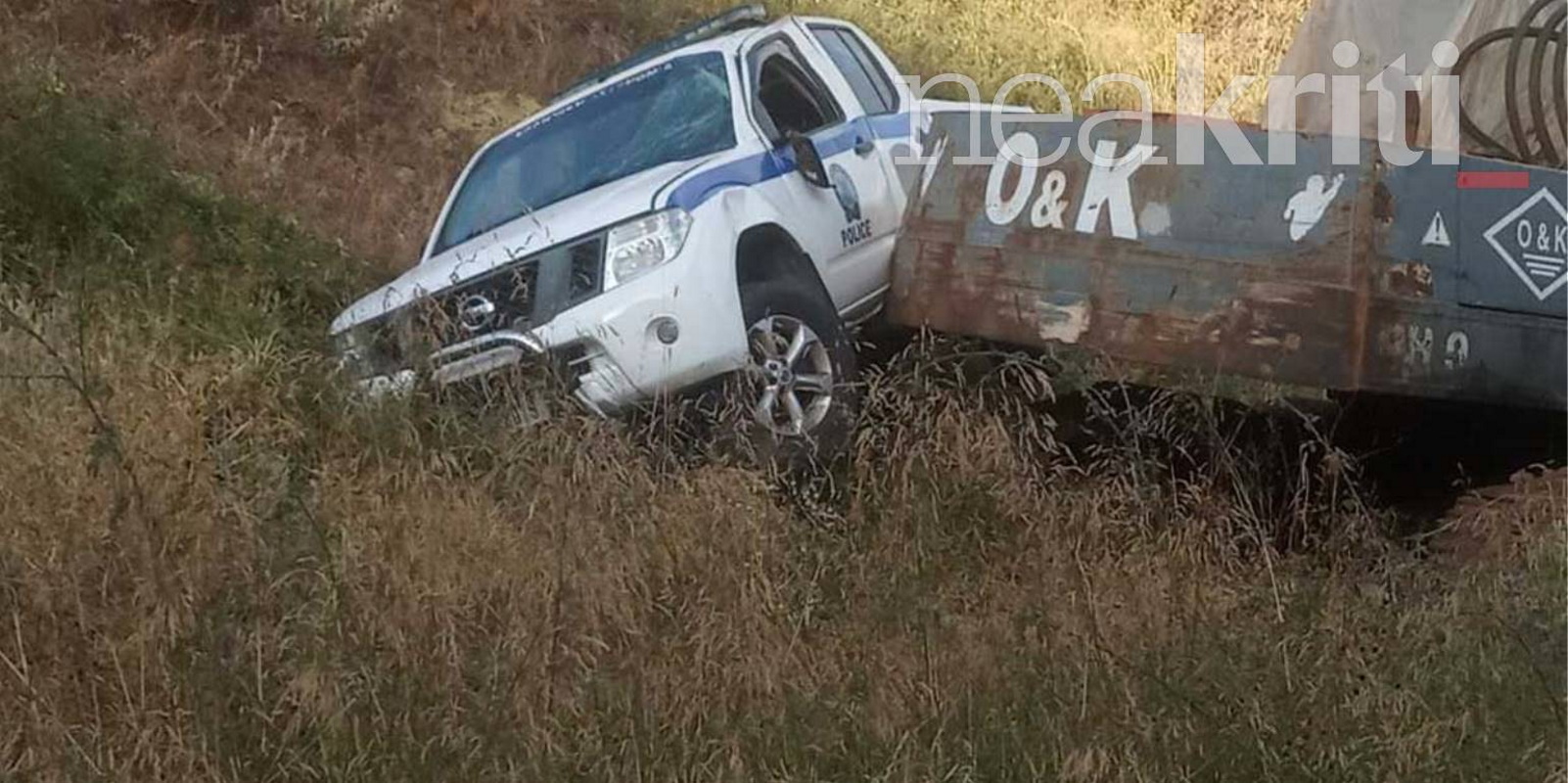 Κρήτη: Αστυνομικό όχημα έπεσε σε γκρεμό τεσσάρων μέτρων