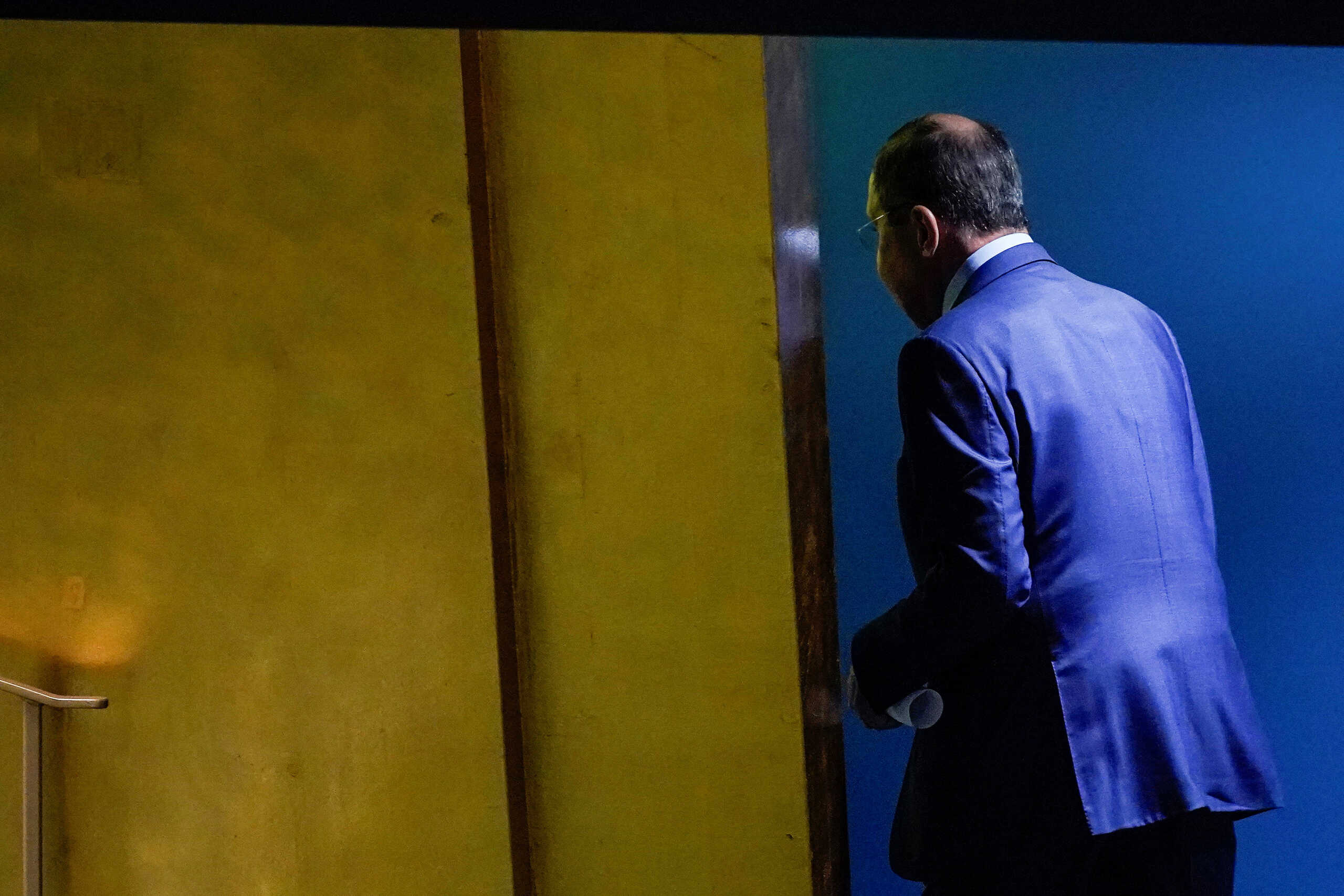 Russia's Foreign Minister Sergei Lavrov exits the hall after addressing the 77th Session of the United Nations General Assembly at U.N. Headquarters in New York City, U.S., September 24, 2022. REUTERS