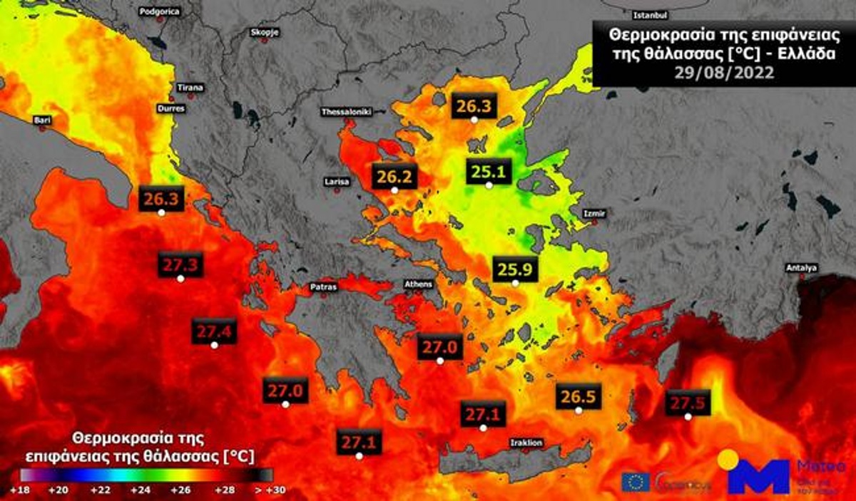 Meteo: Πιό ζεστή τον Αύγουστο η θάλασσα φέτος, λόγω απουσίας μελτεμιών