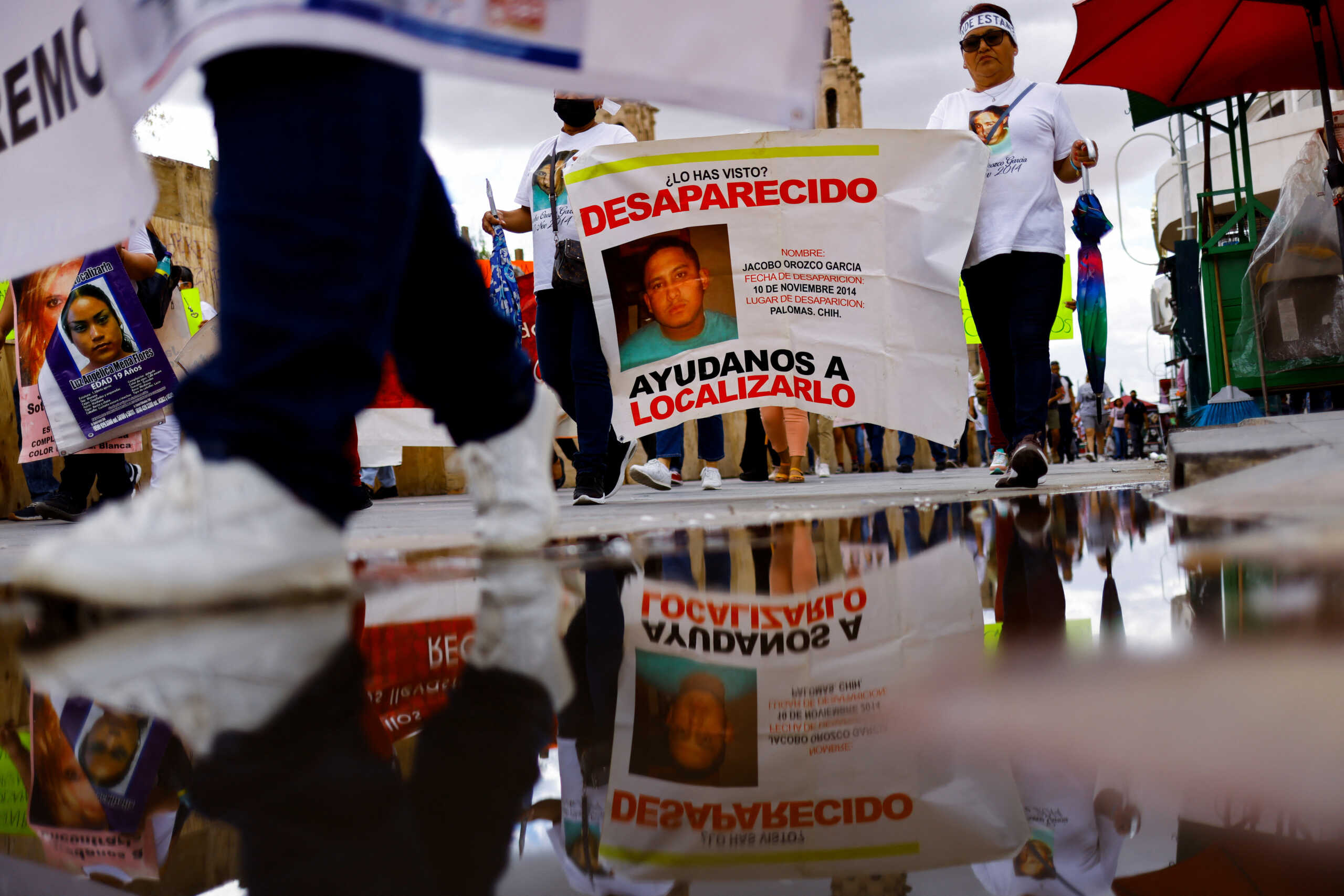 Relatives of missing people and activists hold a march to mark the International Day of the Victims of Enforced Disappearances, in Ciudad Juarez, Mexico August 30, 2022. REUTERS
