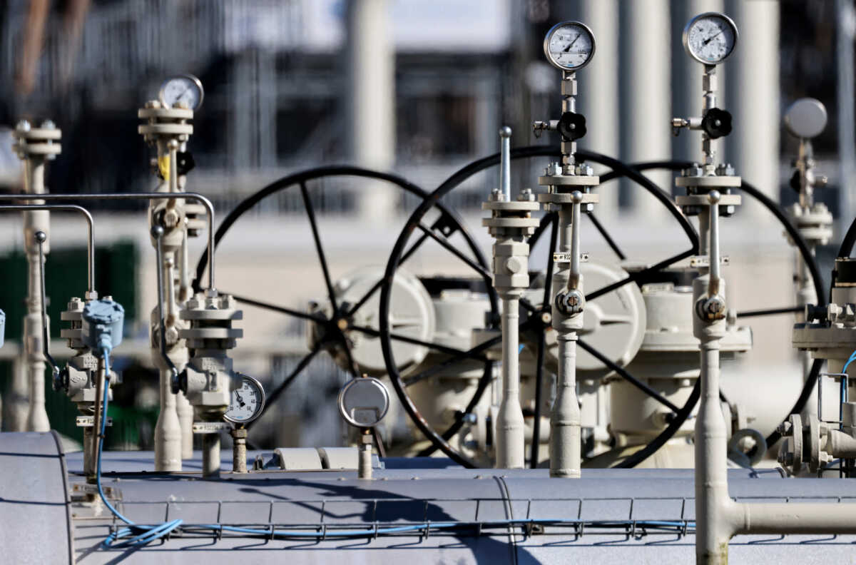 FILE PHOTO: Pipes at the landfall facilities of the 'Nord Stream 1' gas pipeline are pictured in Lubmin, Germany, March 8, 2022. REUTERS