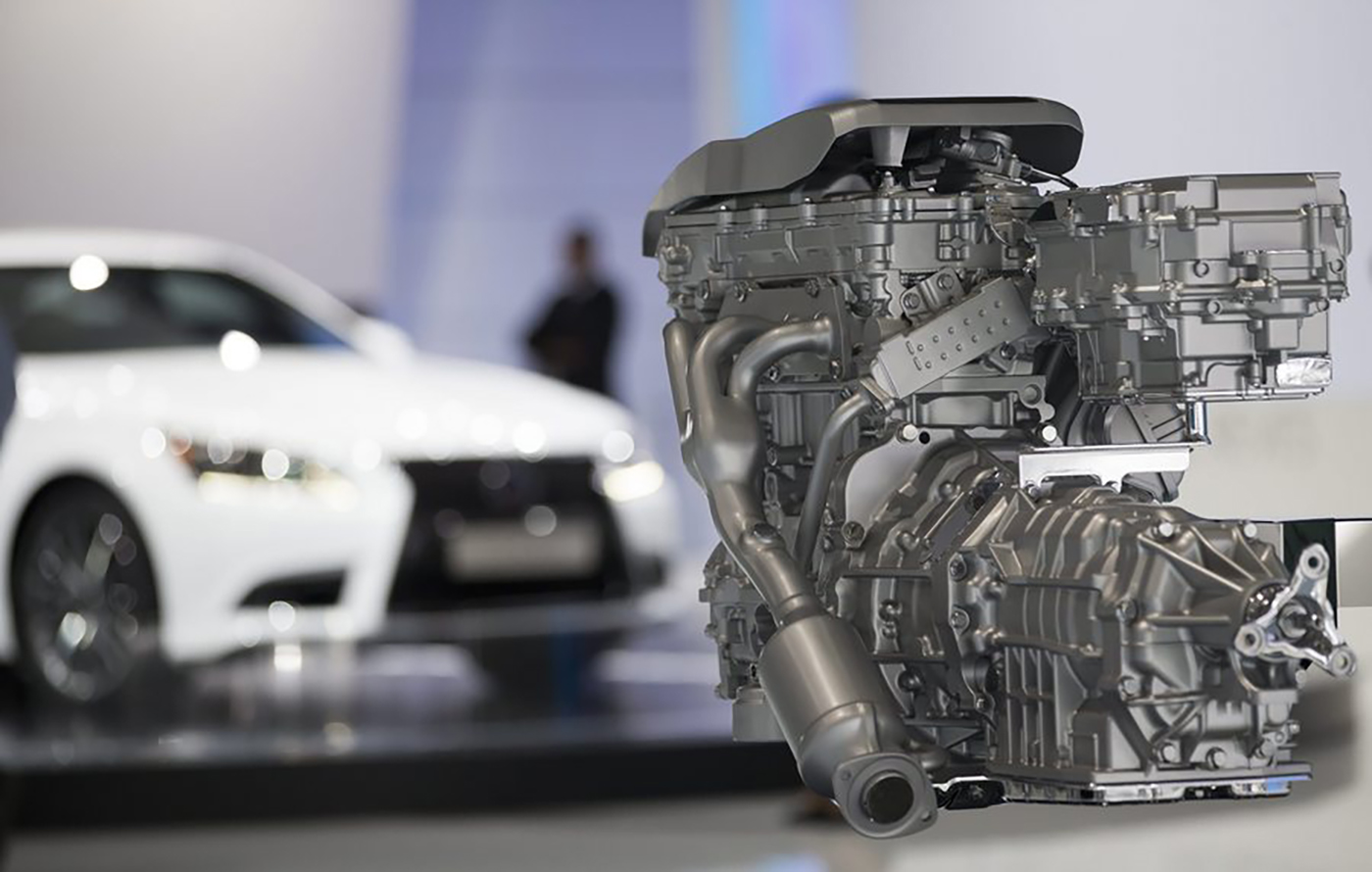 epa03413429 A Lexus hybrid engine is displayed at the Paris Motor Show 'Mondial de l'Automobile' in Paris, France, 28 September 2012. The Paris Motor Show takes place every two years and is one of the largest presentations of motor vehicles in the world. The show opens to the public from 29 September to 14 October 2012.  EPA