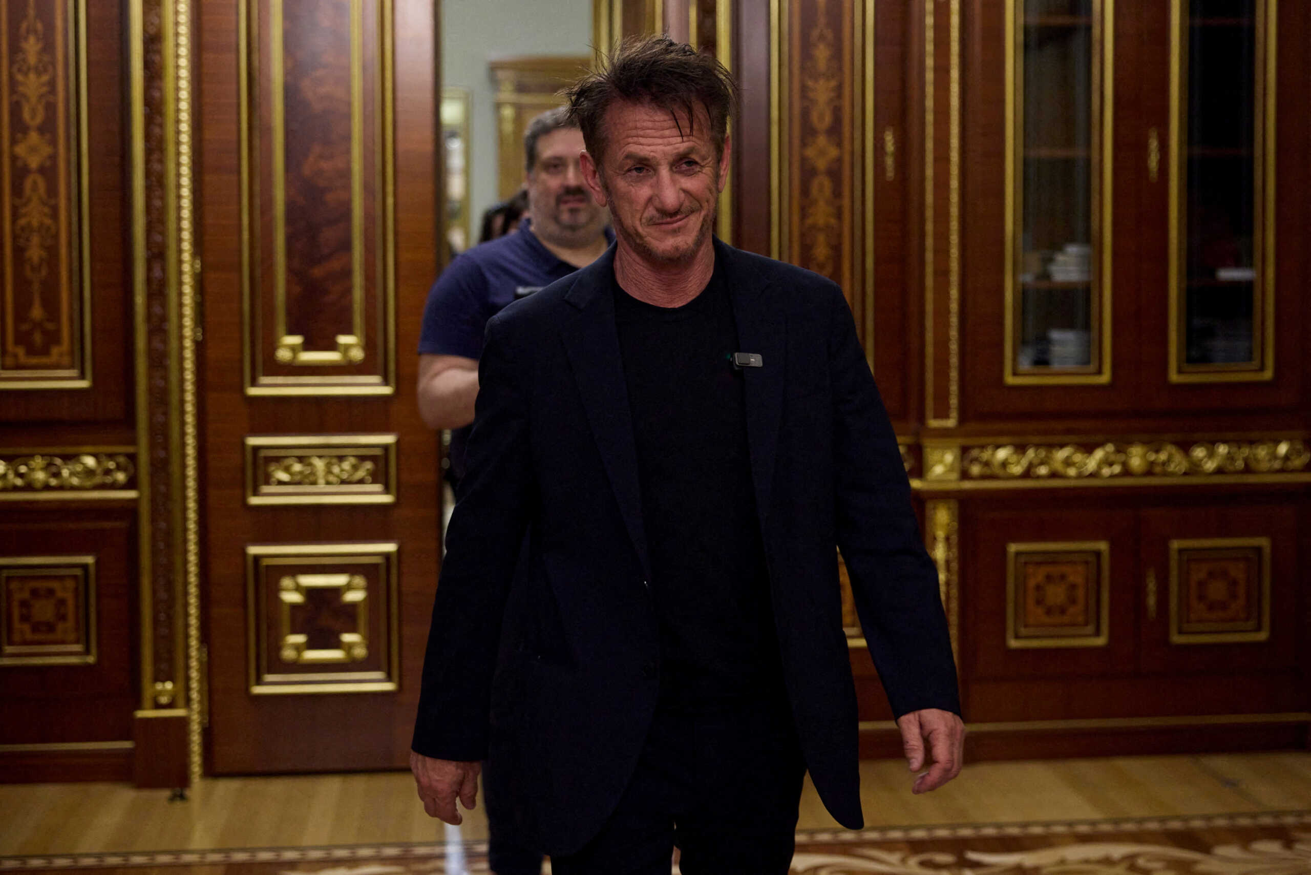 FILE PHOTO: Actor and director Sean Penn arrives for a meeting with Ukraine's President Volodymyr Zelenskiy, as Russia's attack on Ukraine continues, in Kyiv, Ukraine June 28, 2022.  Ukrainian Presidential Press Service