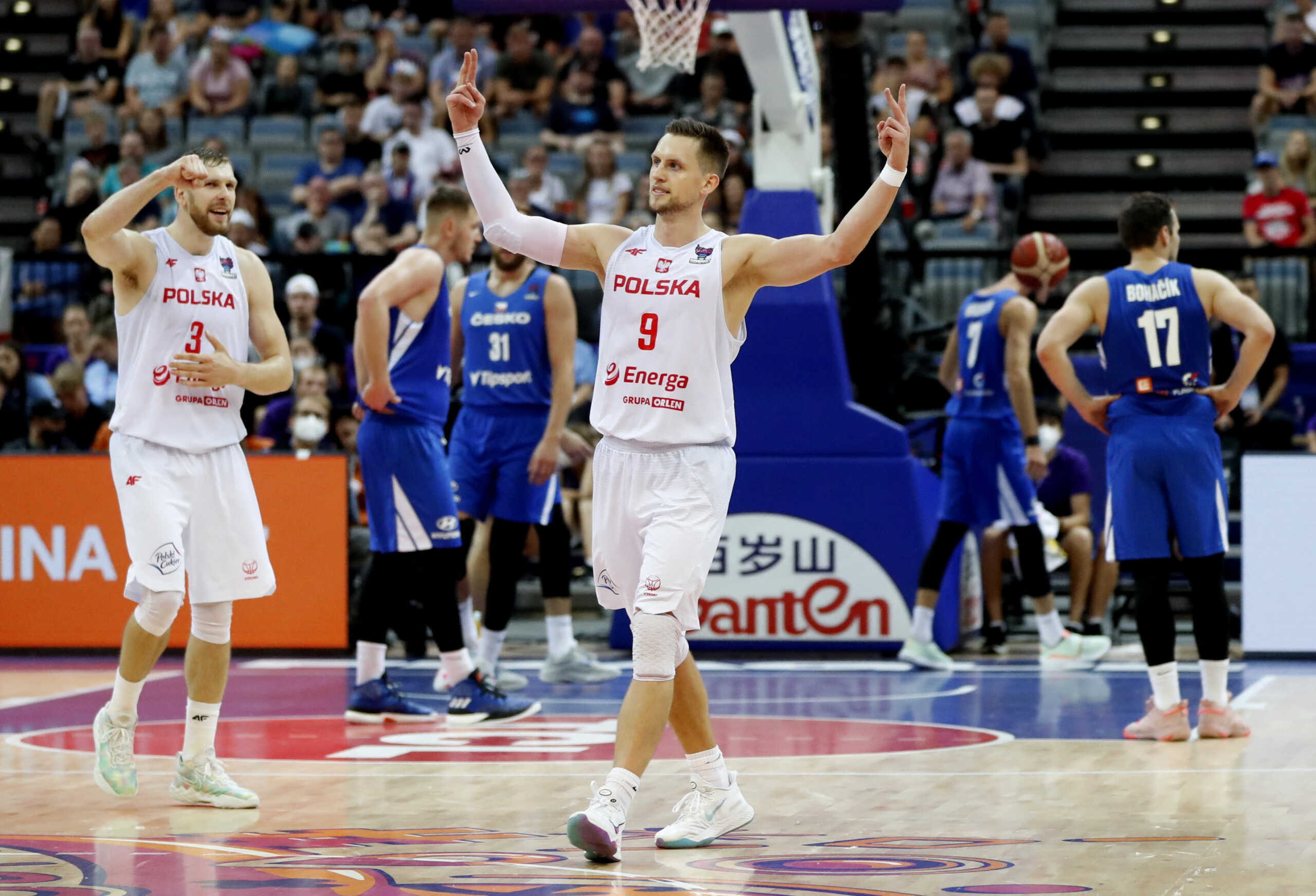 Basketball - EuroBasket Championship - Group D - Poland v Czech Republic - Prague Arena, Prague, Czech Republic - September 2, 2022 Poland's Mateusz Ponitka celebrates after scoring a basket REUTERS