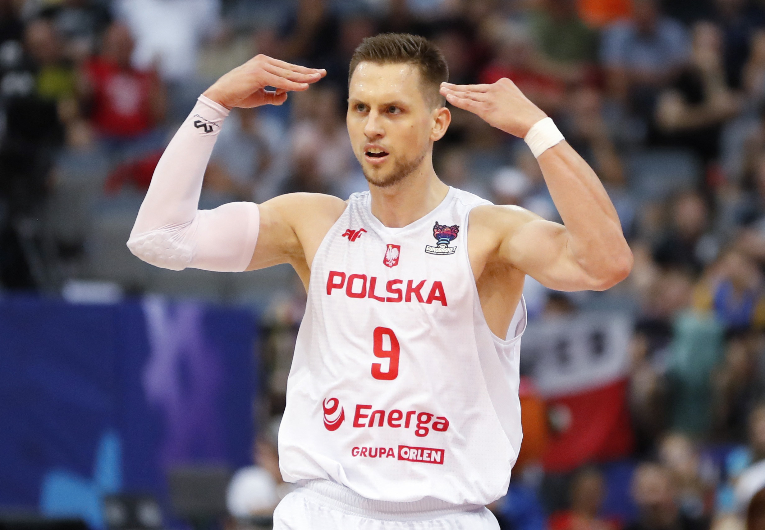Basketball - EuroBasket Championship - Group D - Poland v Czech Republic - Prague Arena, Prague, Czech Republic - September 2, 2022 Poland's Mateusz Ponitka reacts REUTERS
