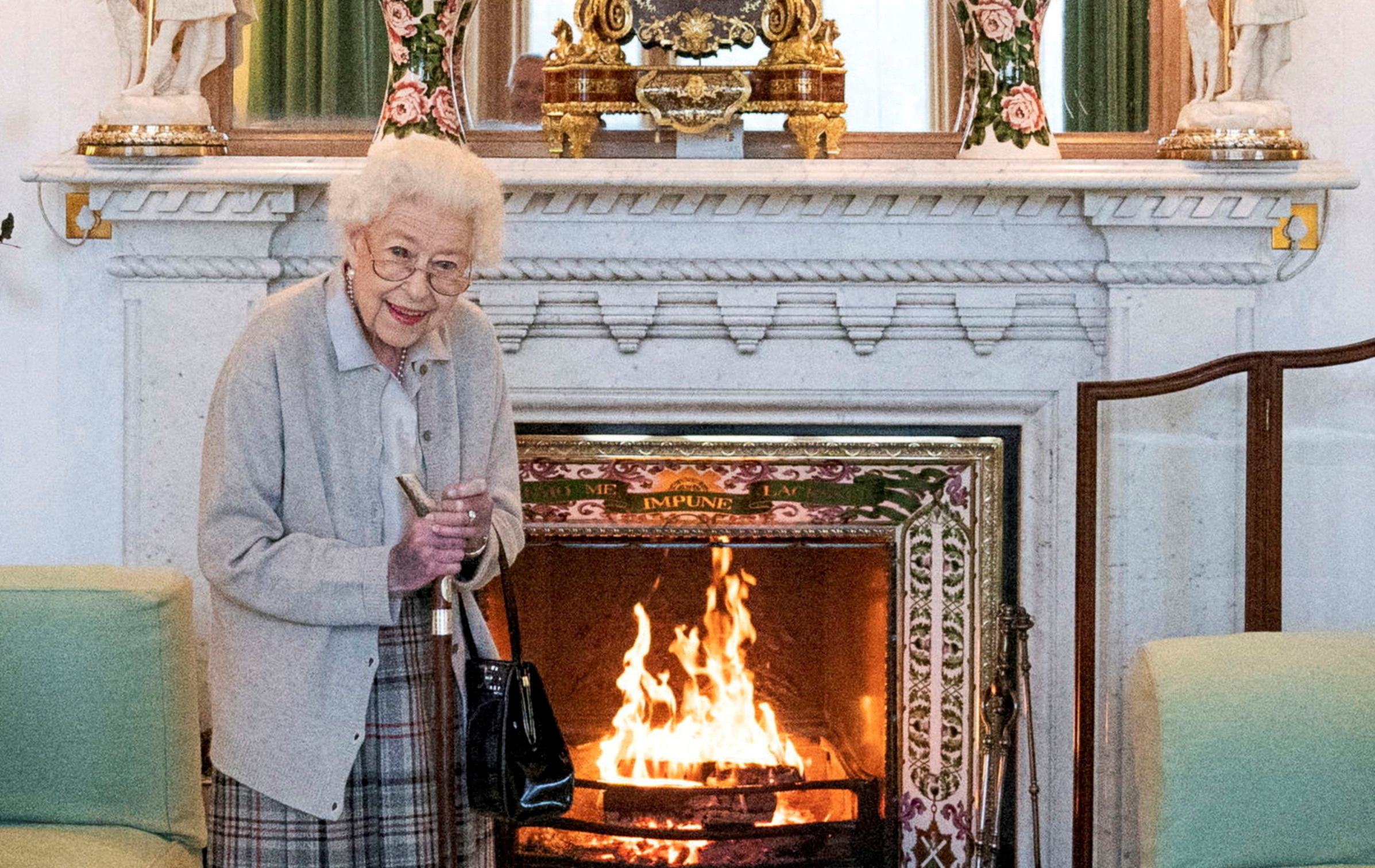FILE PHOTO: Britain's Queen Elizabeth waits in the Drawing Room before receiving Liz Truss for an audience, where she invited the newly elected leader of the Conservative party to become Prime Minister and form a new government, at Balmoral Castle, Scotland, Britain September 6, 2022. Jane Barlow