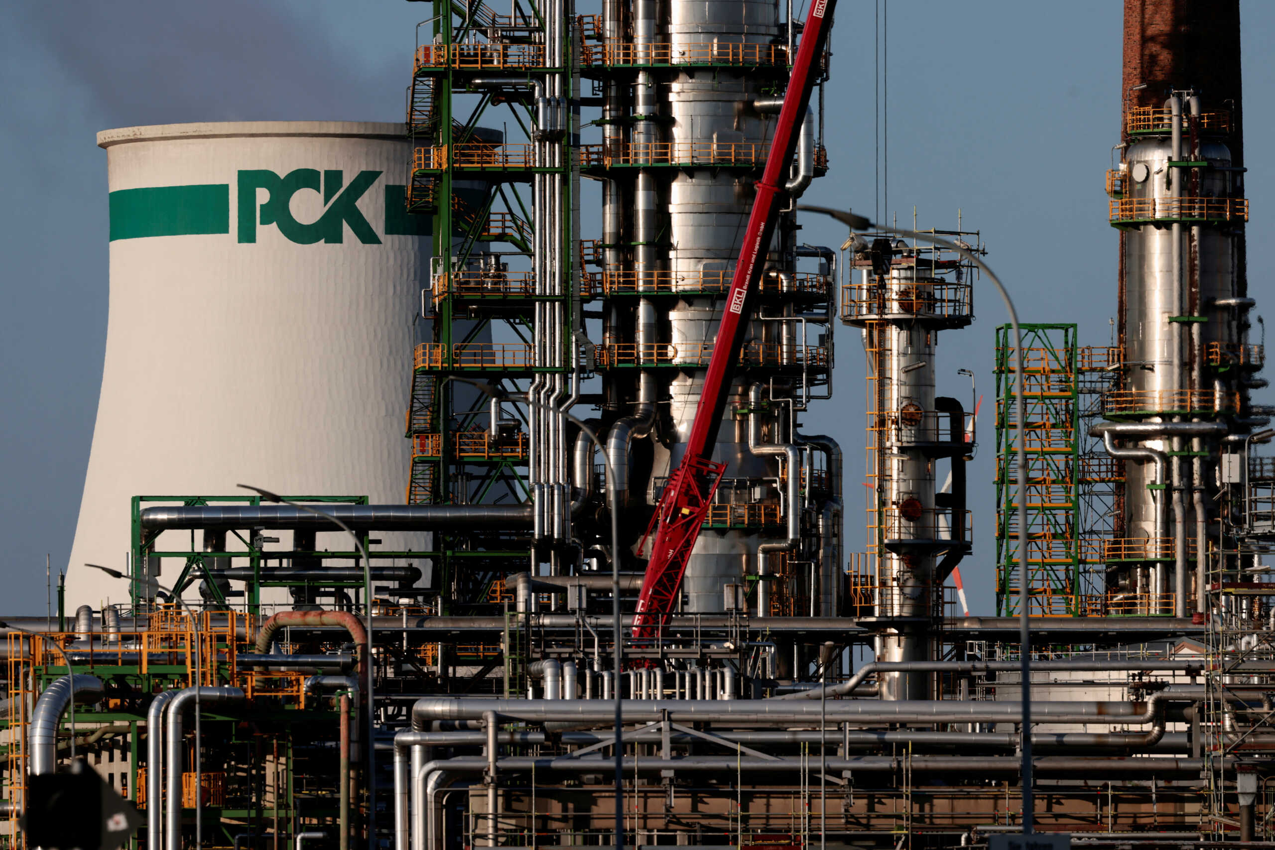 FILE PHOTO: Industrial facilities of the PCK oil refinery are pictured in Schwedt