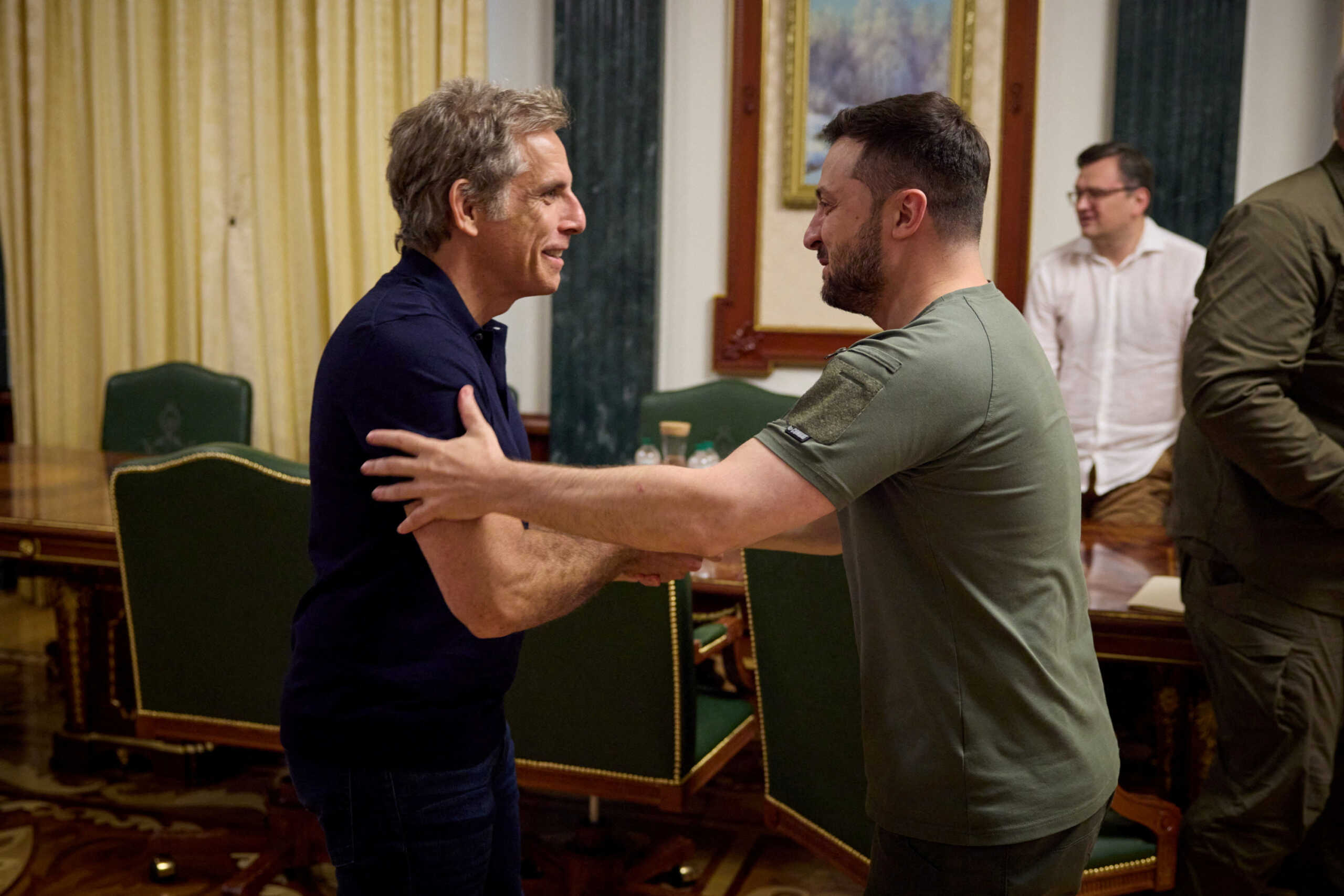 FILE PHOTO: Hollywood actor and Goodwill Ambassador Ben Stiller meets with Ukraine's President Volodymyr Zelenskiy, as Russia's attack on Ukraine continues, in Kyiv, Ukraine June 20, 2022. Ukrainian Presidential Press Service