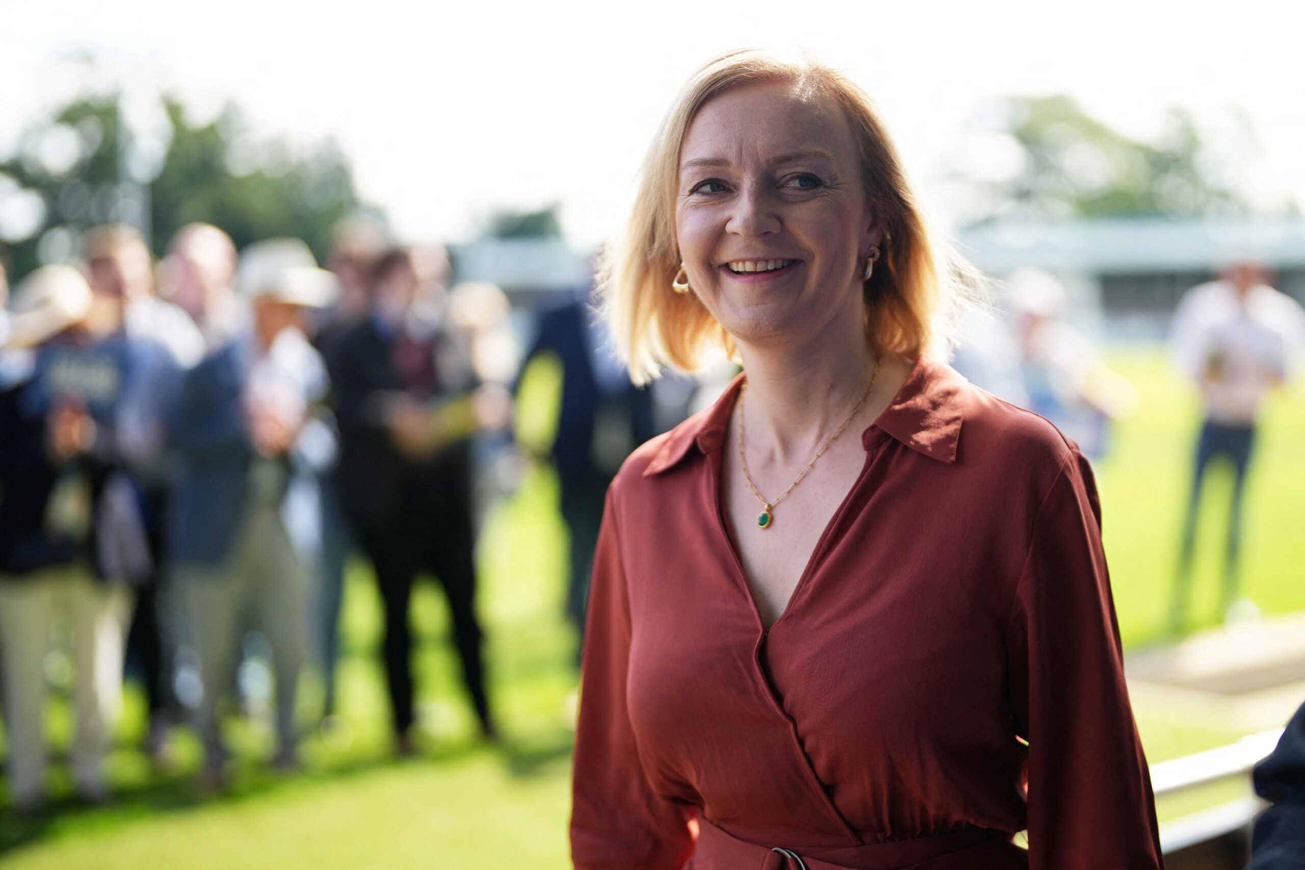 Liz Truss attends an event as a part of the campaign to be leader of the Conservative Party and the next prime minister at Solihull Moors FC, Britain August 6, 2022. Jacob King