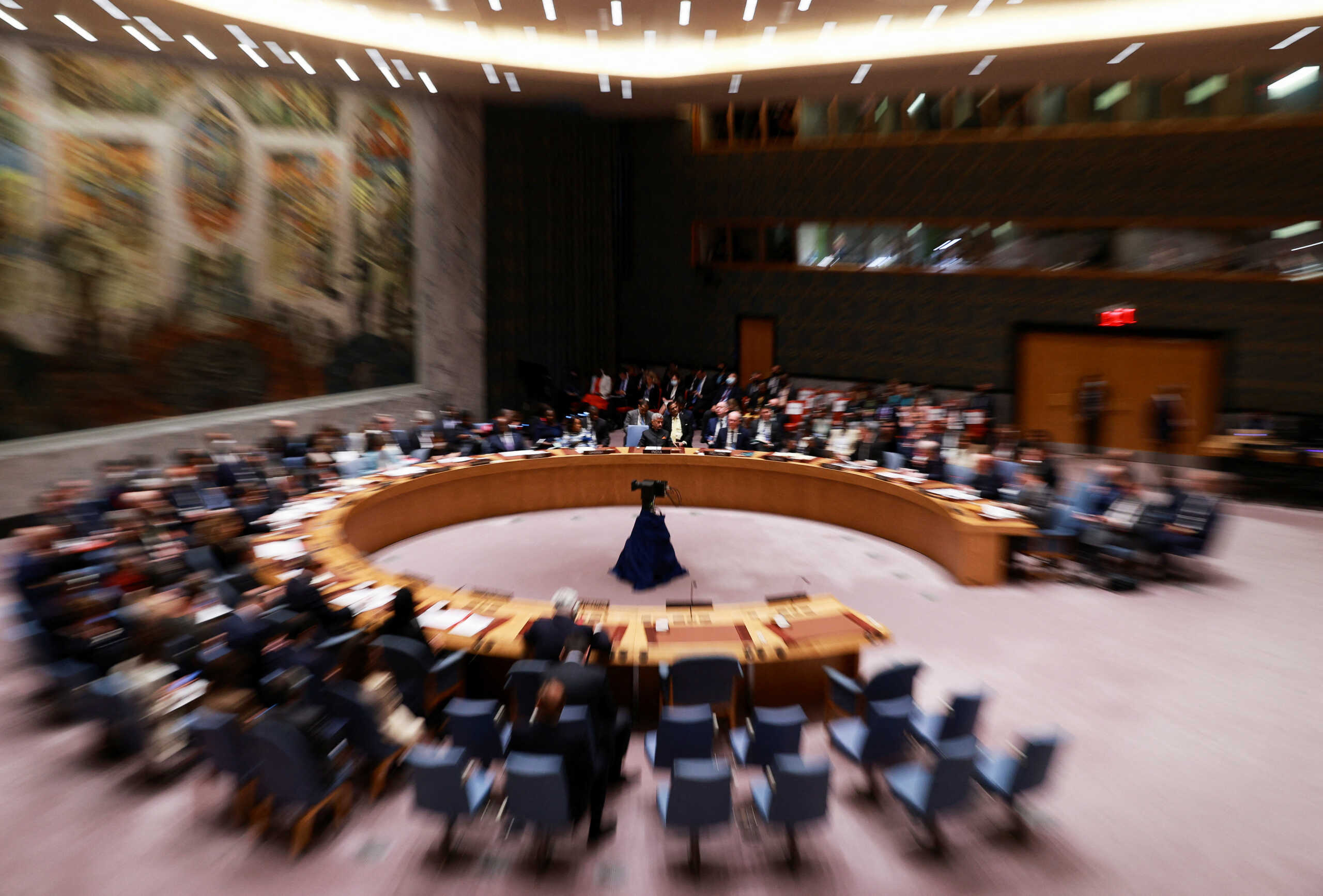 A general view during a high level meeting of the United Nations Security Council on the situation amid Russia's invasion of Ukraine, at the 77th Session of the United Nations General Assembly at U.N. Headquarters in New York City, U.S., September 22, 2022. REUTERS