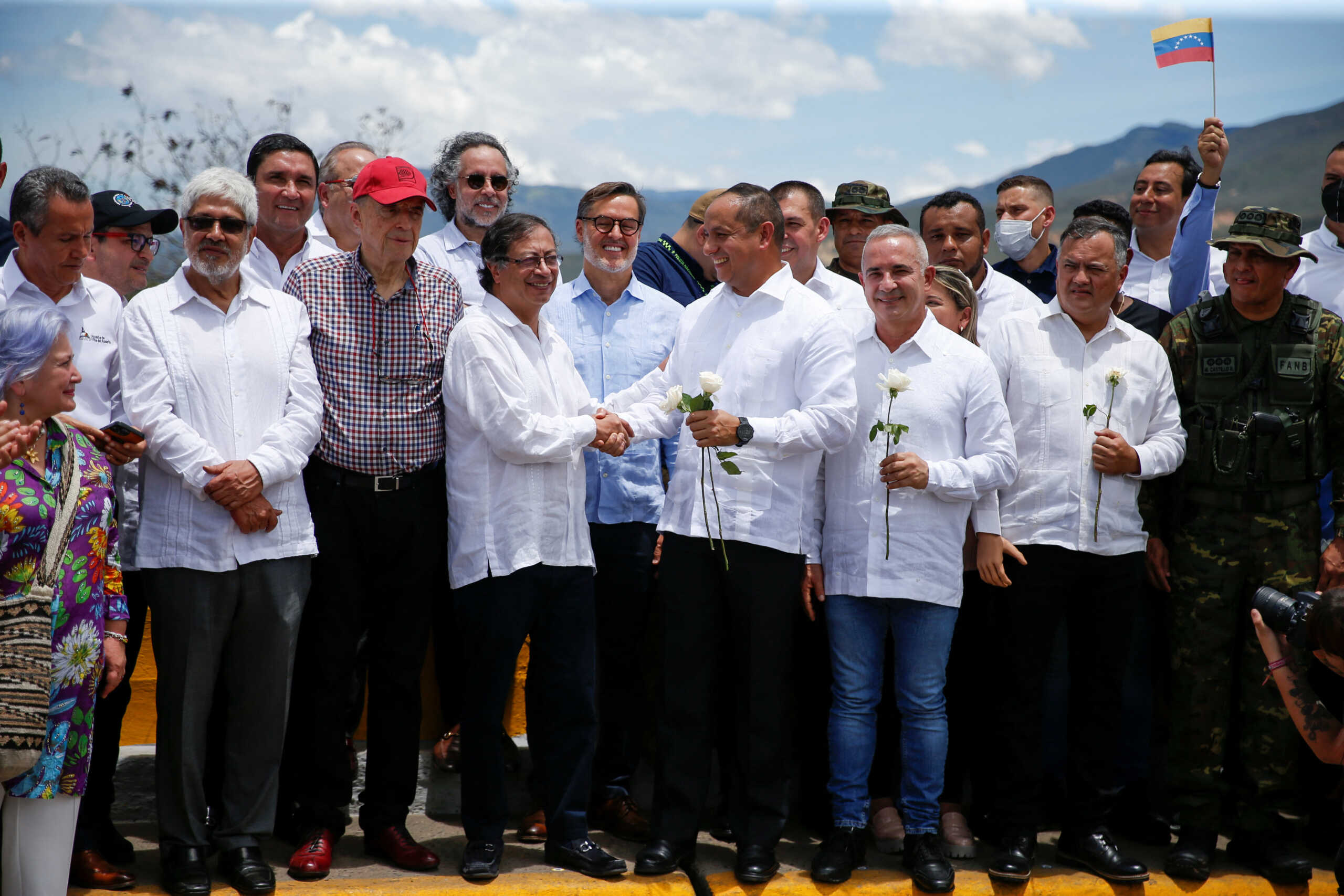 Delegations of Colombia and Venezuela, and Colombia's President Gustavo Petro meet at the Simon Bolivar International Bridge for the commercial reopening of the border, in Cucuta, Colombia September 26, 2022. REUTERS