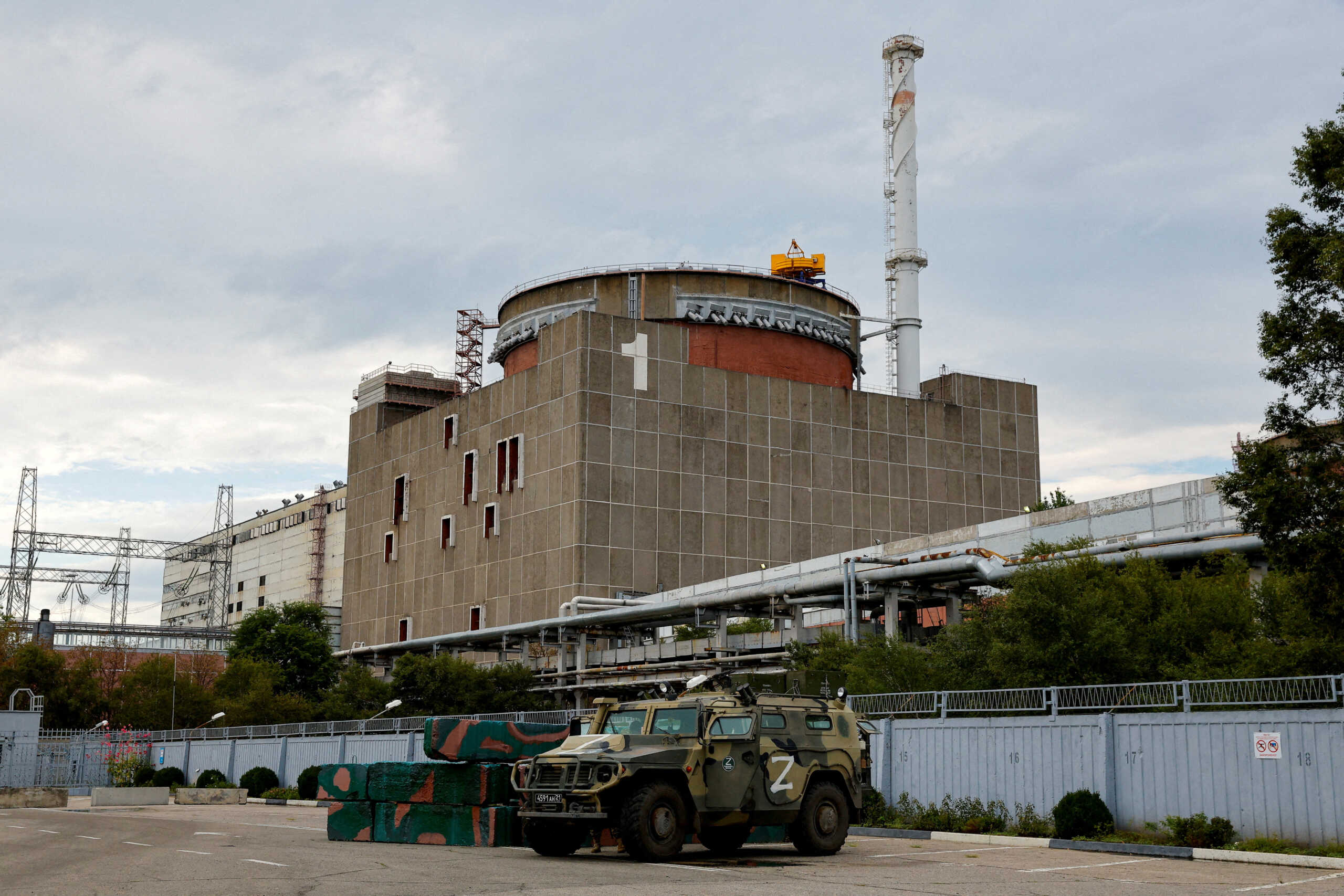 FILE PHOTO: A Russian all-terrain armoured vehicle is parked outside the Zaporizhzhia Nuclear Power Plant during the visit of the International Atomic Energy Agency (IAEA) expert mission in the course of Ukraine-Russia conflict outside Enerhodar in the Zaporizhzhia region, Ukraine, September 1, 2022. REUTERS