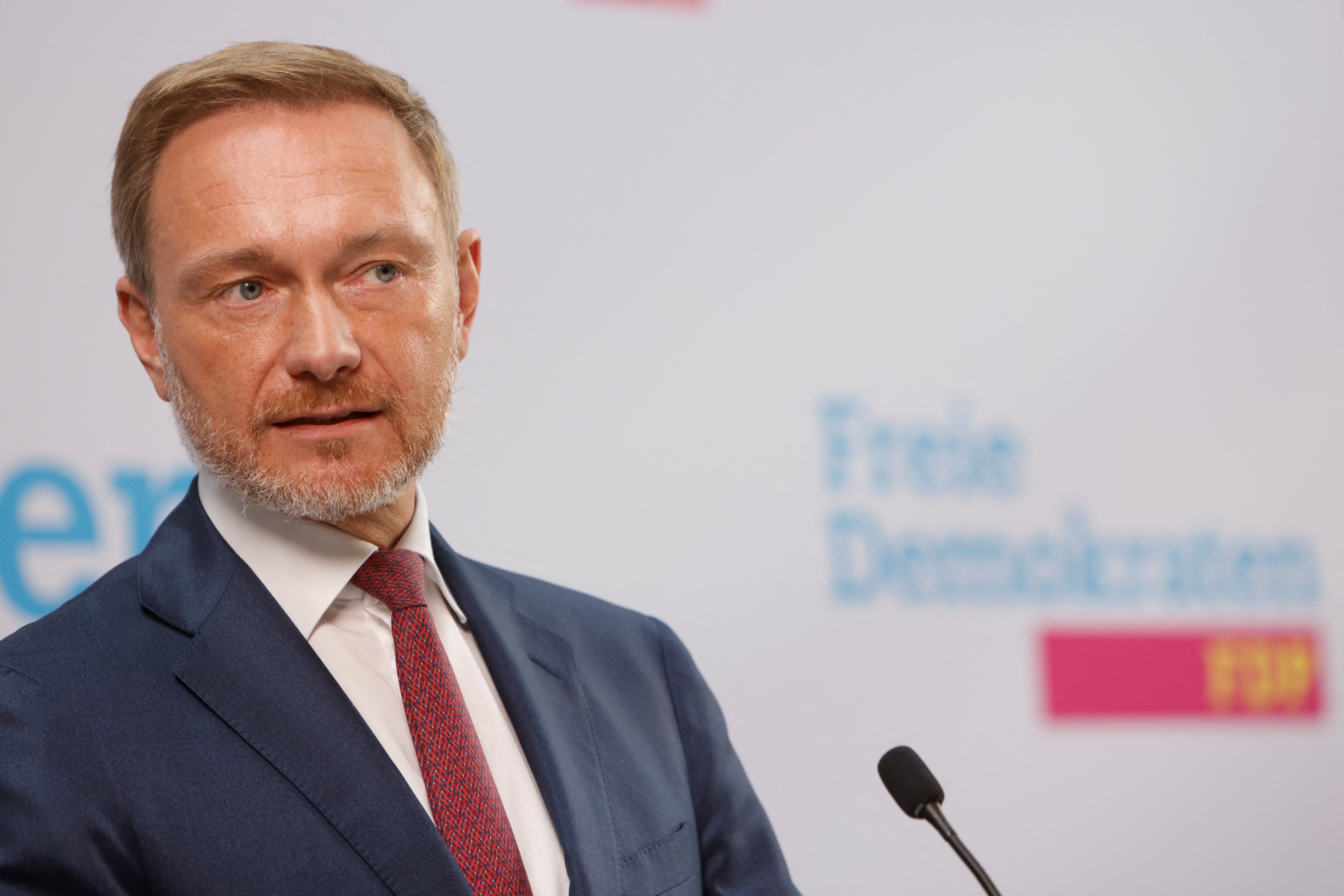 Free Democratic Party (FDP) leader Christian Lindner attends a news conference, following the state election in Lower Saxony, at the FDP headquarters in Berlin, Germany October 10, 2022. REUTERS