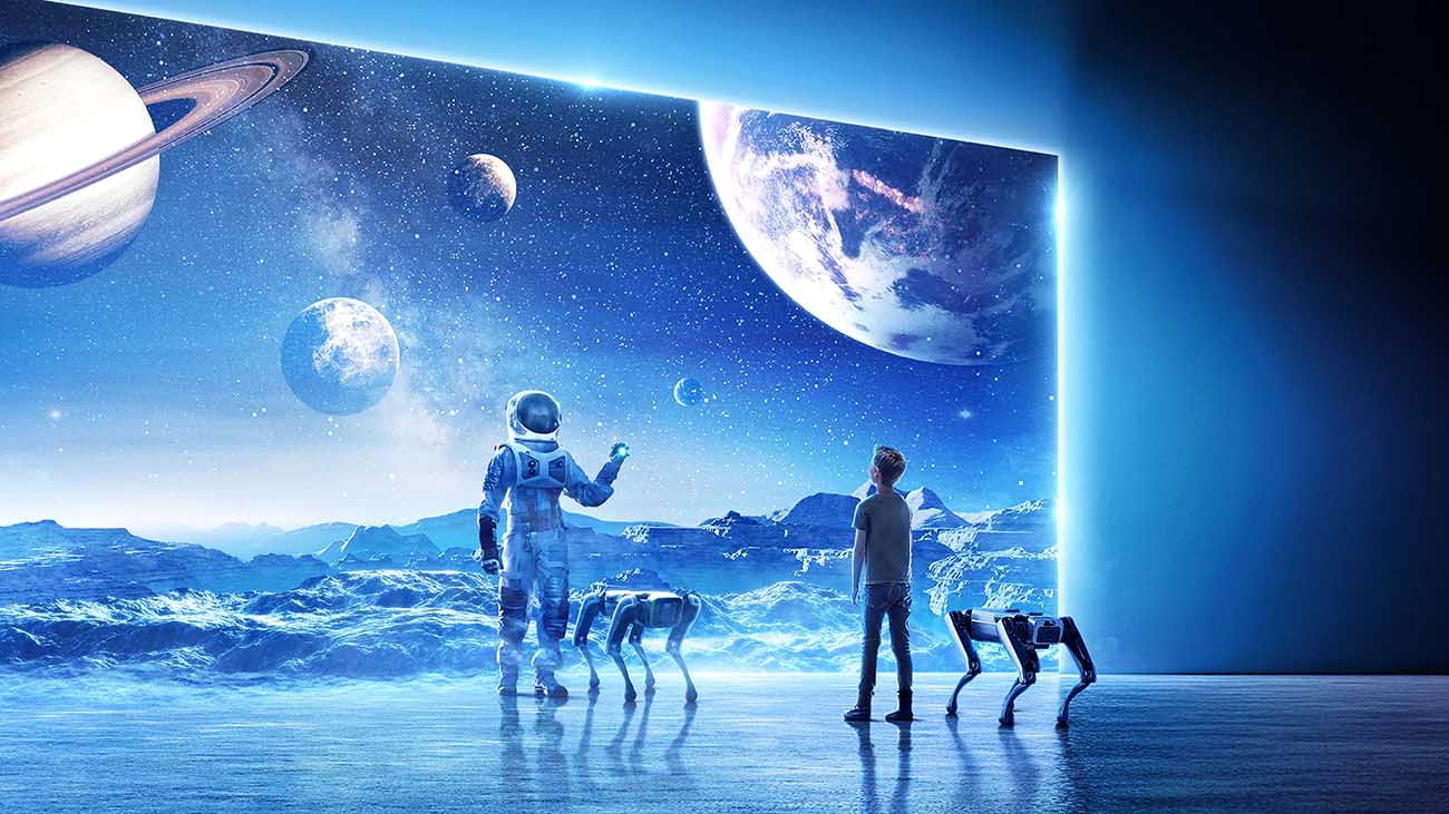 Glowing wall in a dark space. 3D Render; Shutterstock ID 653282224; purchase_order: -; job: -; client: -