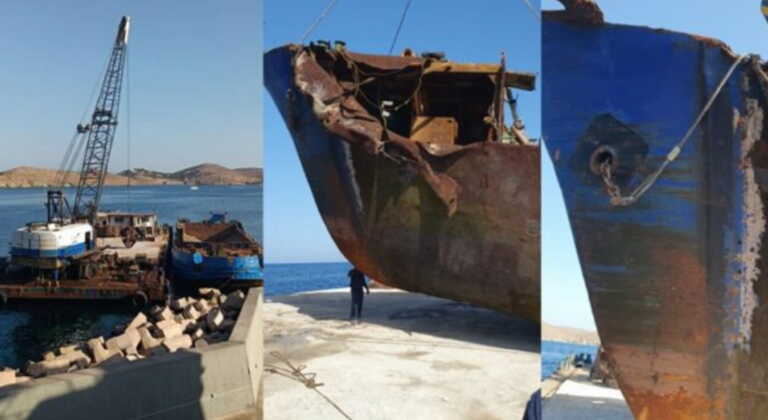 Κέα: Εντυπωσιακές φωτογραφίες και βίντεο από ανέλκυση ναυαγίου – Έγινε σε χρόνο ρεκόρ