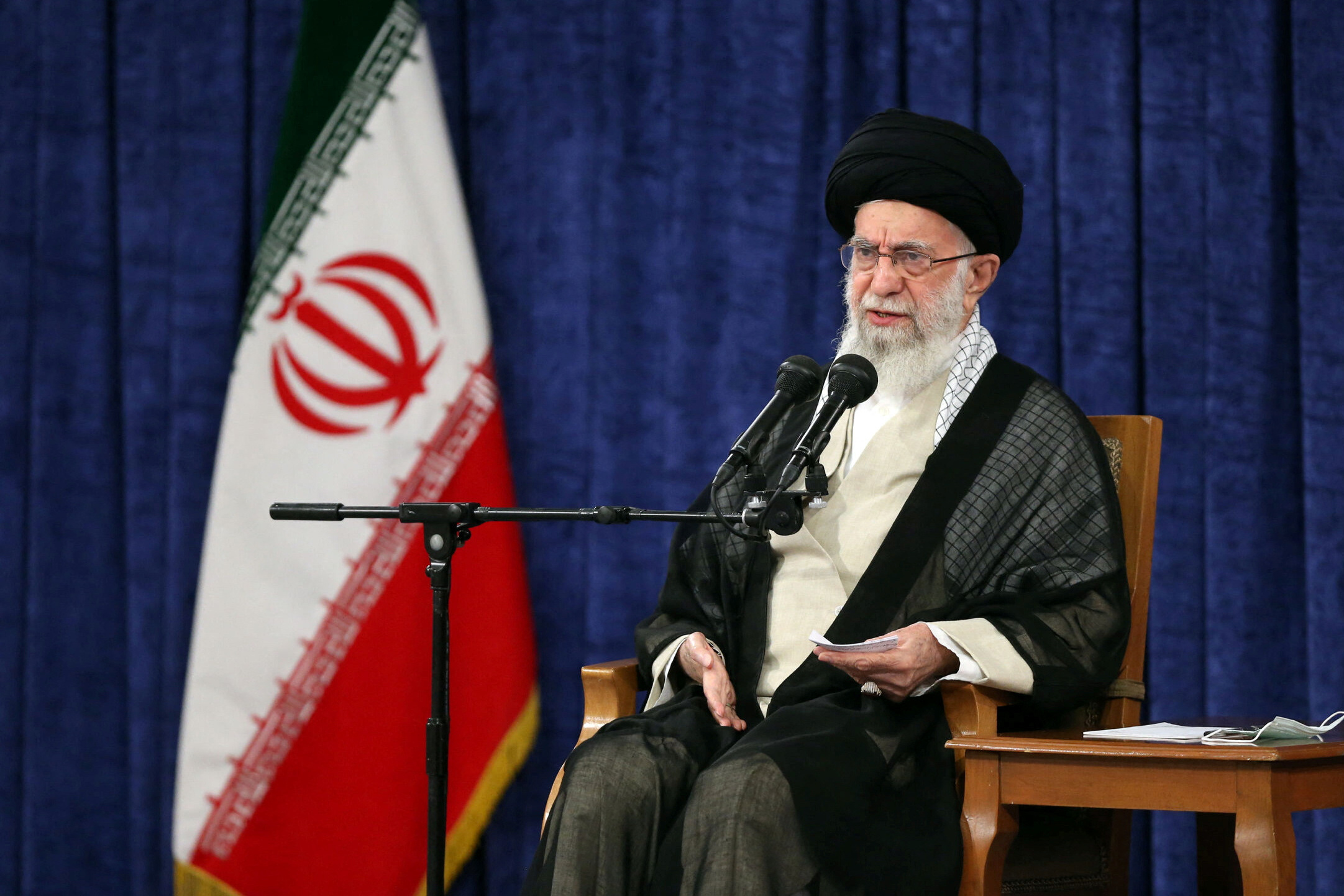 Iran's Supreme Leader Ayatollah Ali Khamenei speaks during a meeting with the members of the Expediency Discernment Council in Tehran, Iran October 12, 2022. Office of the Iranian Supreme Leader