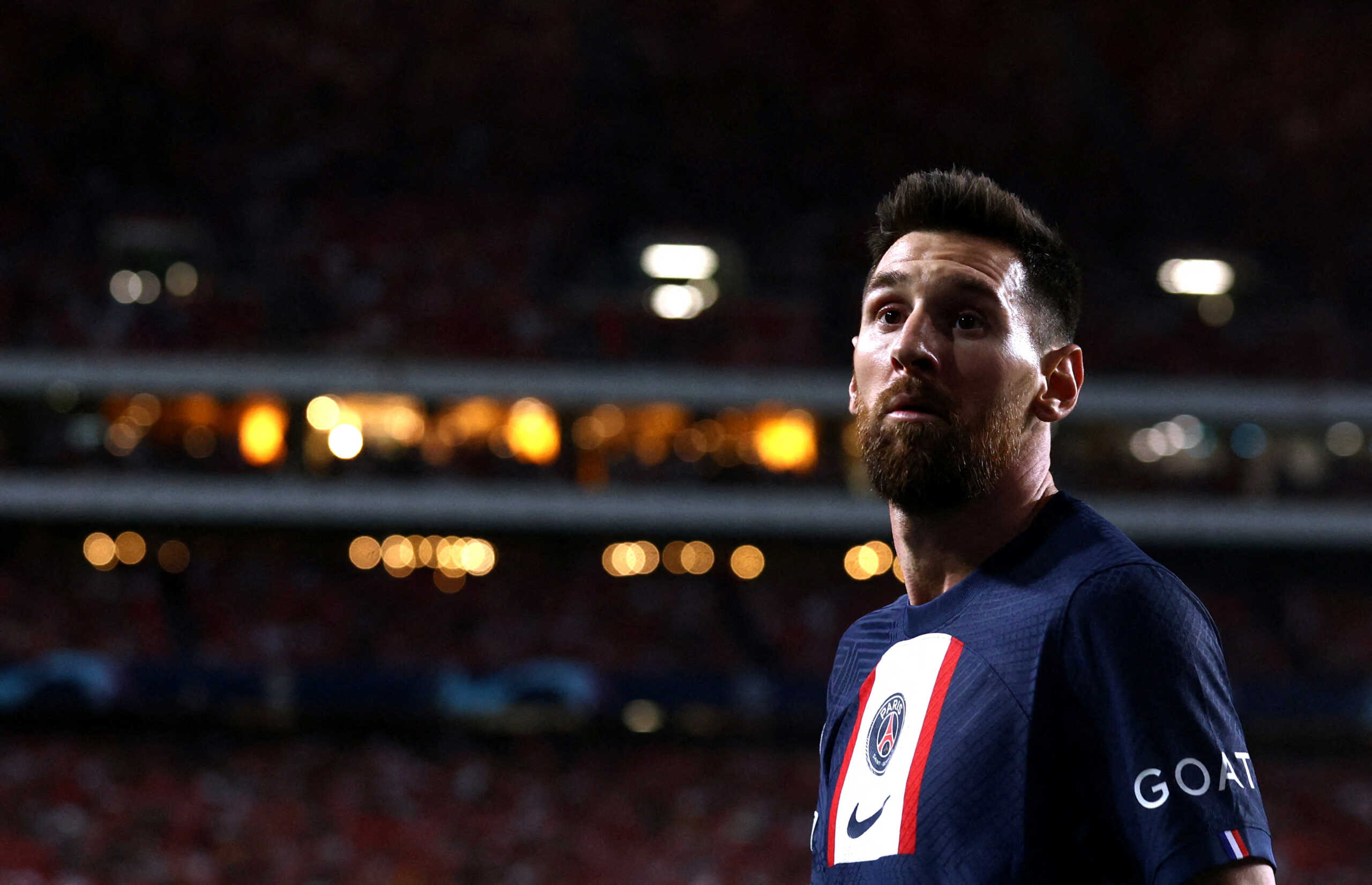 FILE PHOTO: Soccer Football - Champions League - Group H - Benfica v Paris St Germain - Estadio da Luz, Lisbon, Portugal - October 5, 2022 Paris St Germain's Lionel Messi reacts REUTERS
