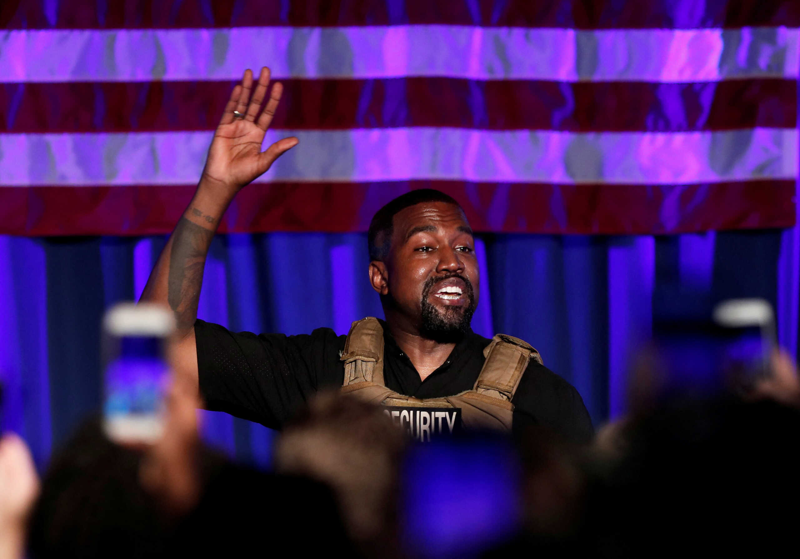 FILE PHOTO: Rapper Kanye West holds his first rally in support of his presidential bid in North Charleston, South Carolina, U.S. July 19, 2020.  REUTERS