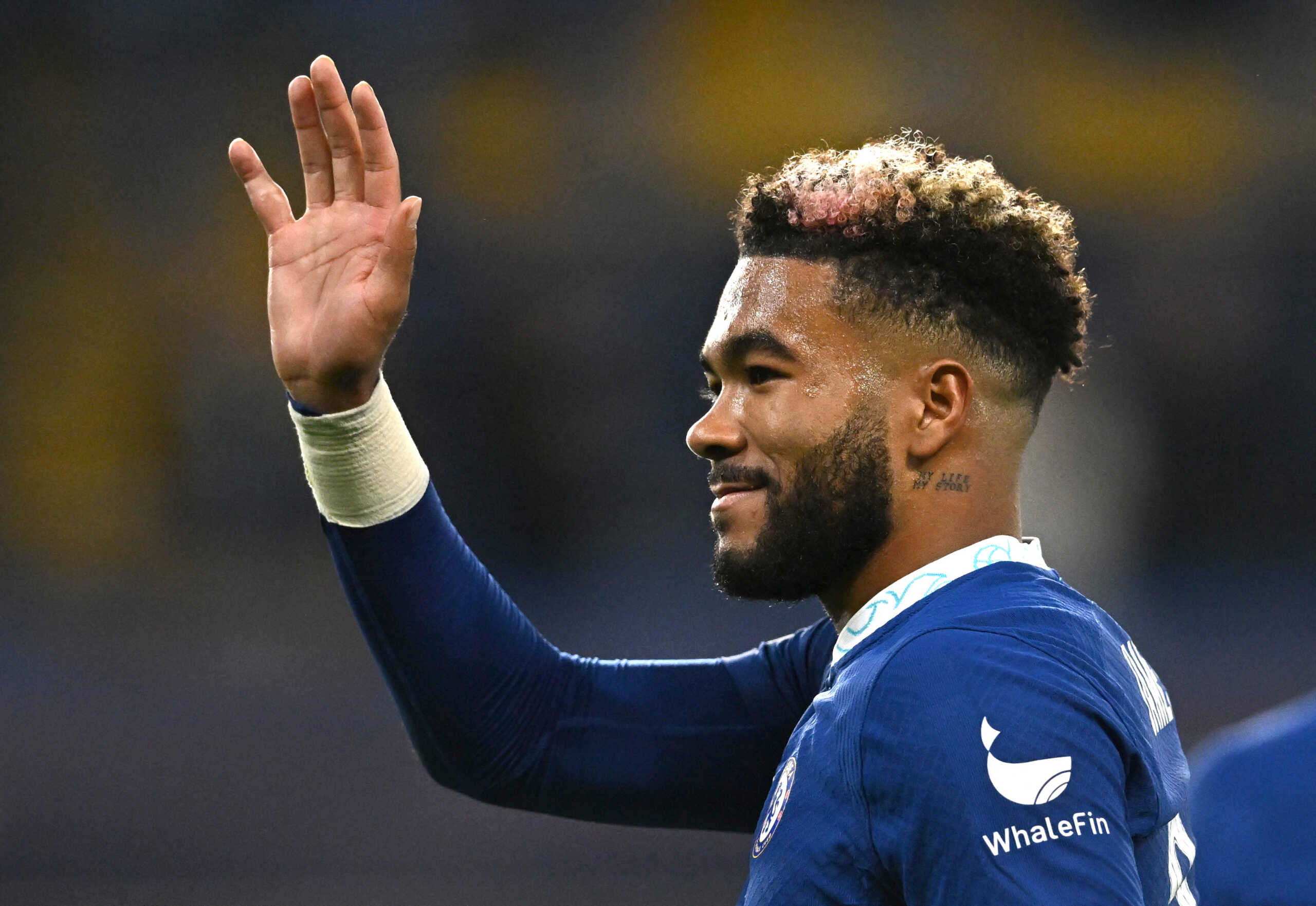 Soccer Football - Champions League - Group E - Chelsea v AC Milan - Stamford Bridge, London, Britain - October 5, 2022  Chelsea's Reece James acknowledges fans after the match REUTERS