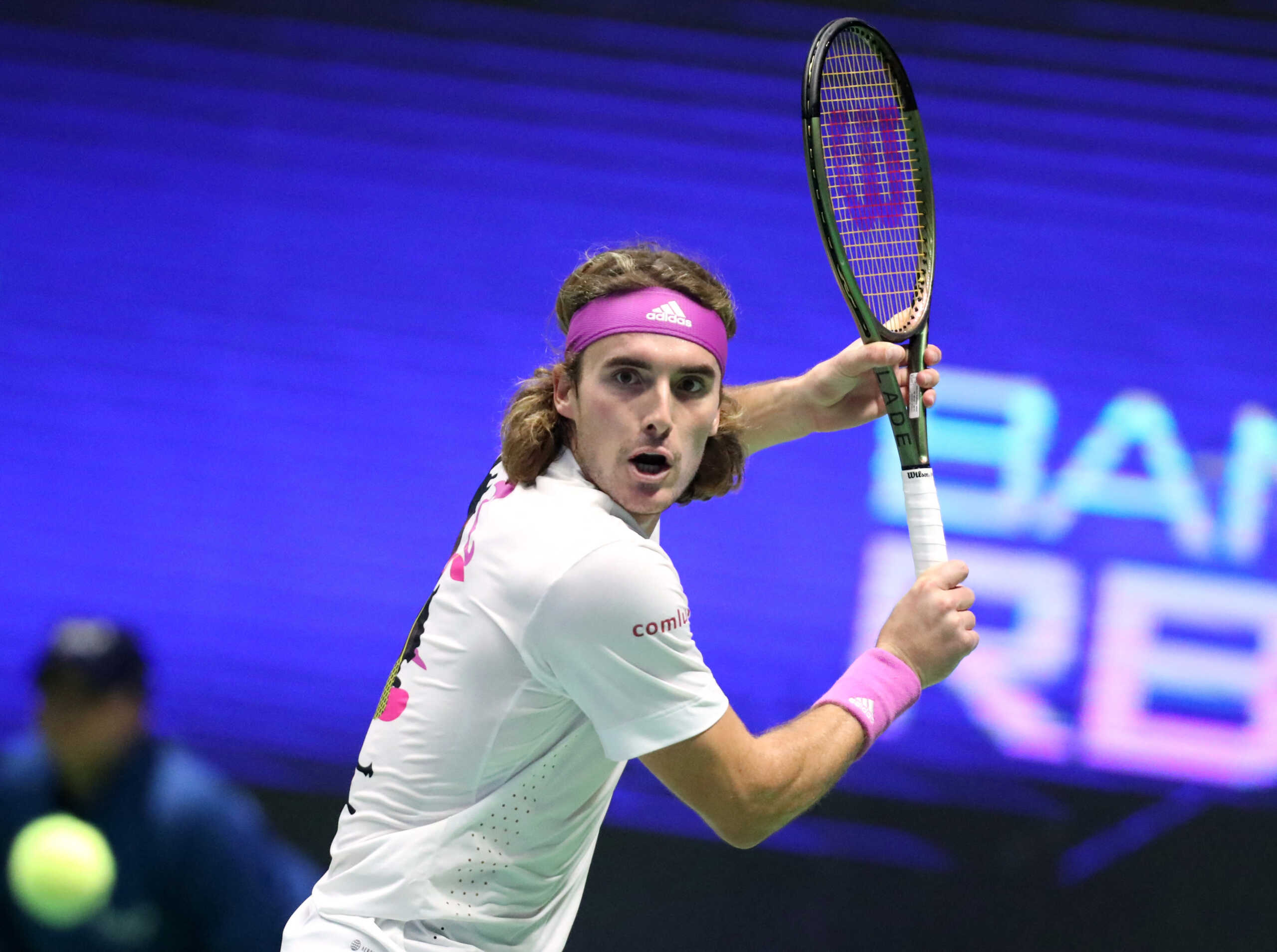 Tennis - ATP 500 - Astana Open - National Tennis Center, Astana, Kazakhstan - October 9, 2022 Greece's Stefanos Tsitsipas in action during the men's singles final against Serbia's Novak Djokovic REUTERS
