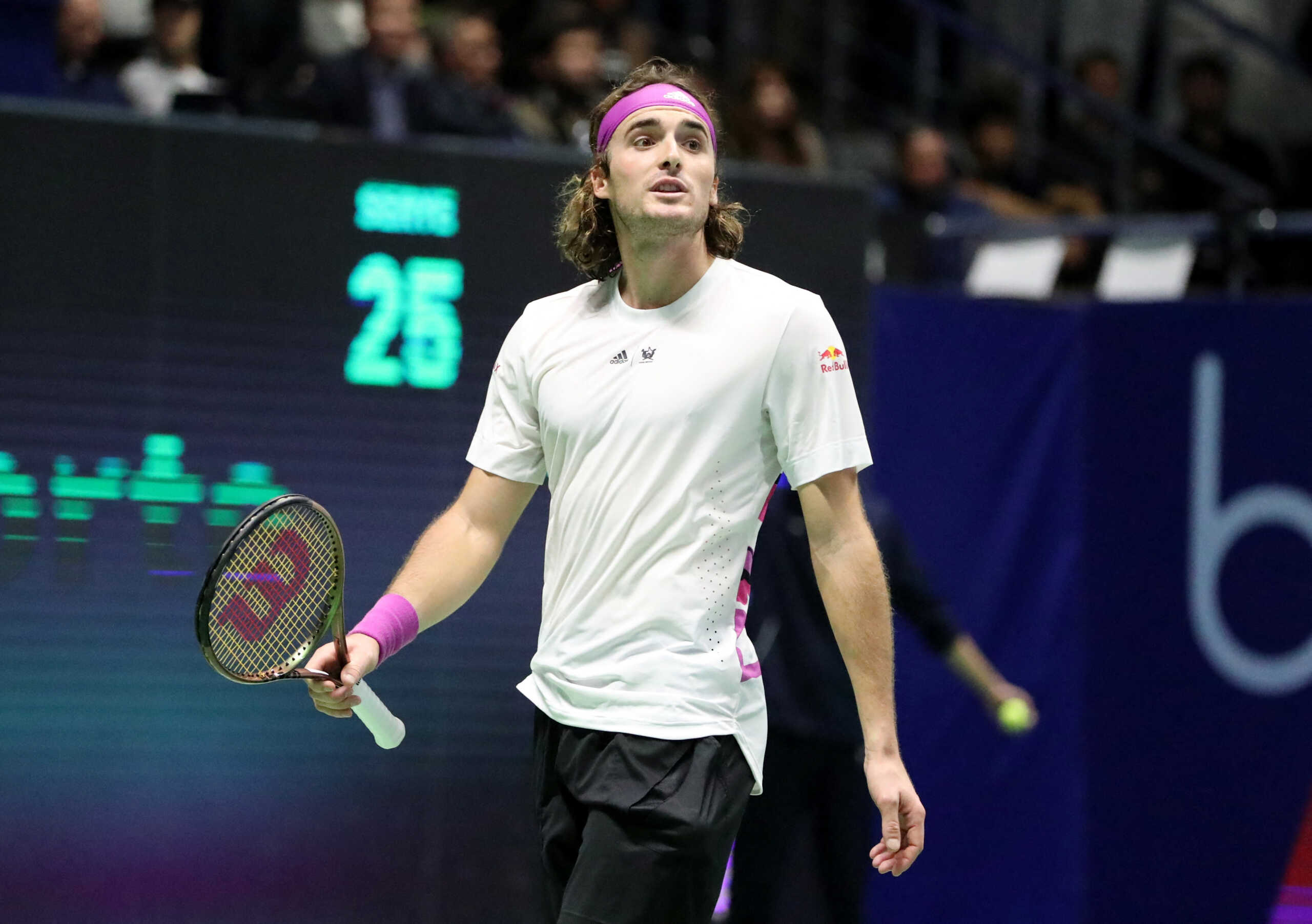 Tennis - ATP 500 - Astana Open - National Tennis Center, Astana, Kazakhstan - October 8, 2022 Greece's Stefanos Tsitsipas during his semi final match against Russia's Andrey Rublev REUTERS