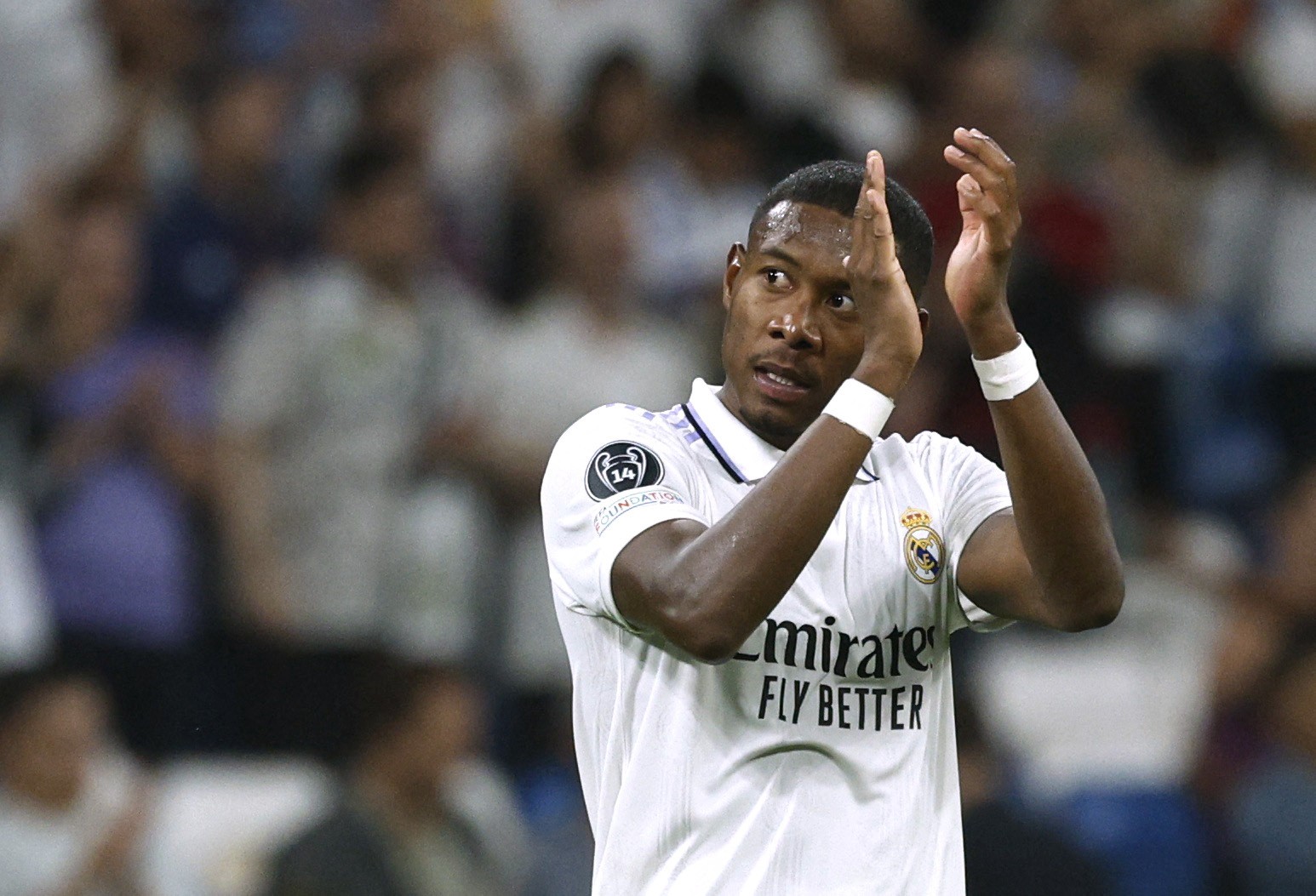 Soccer Football - Champions League - Group F - Real Madrid v Shakhtar Donetsk - Santiago Bernabeu, Madrid, Spain - October 5, 2022  Real Madrid's David Alaba celebrates after the match REUTERS