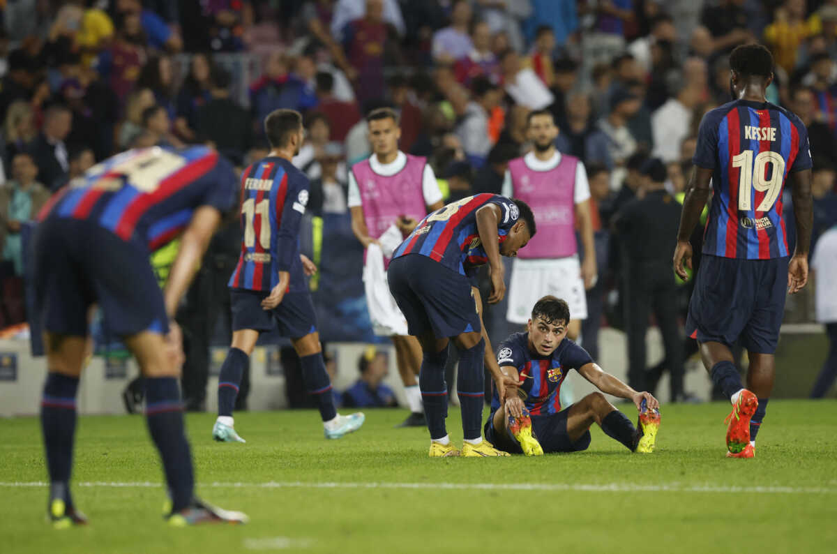 Soccer Football - Champions League - Group C - FC Barcelona v Inter Milan - Camp Nou, Barcelona, Spain - October 12, 2022   FC Barcelona's Pedri looks dejected after the match REUTERS