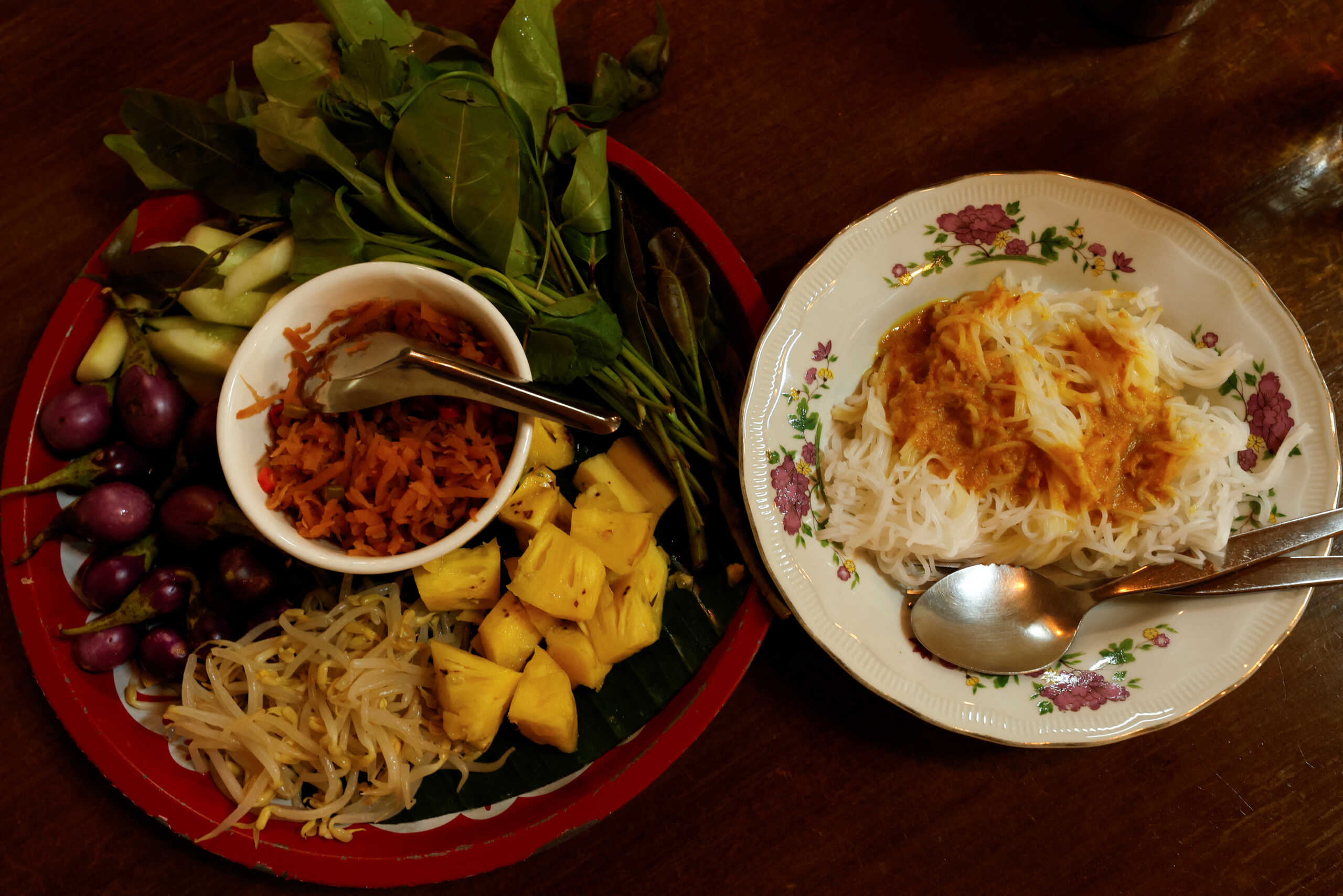 Rice noddles with curry are served at a restaurant during the annual vegetarian festival observed by Taoist devotees from a local Thai-Chinese community in the ninth lunar month of the Chinese calendar, in Phuket, Thailand September 27, 2022. REUTERS