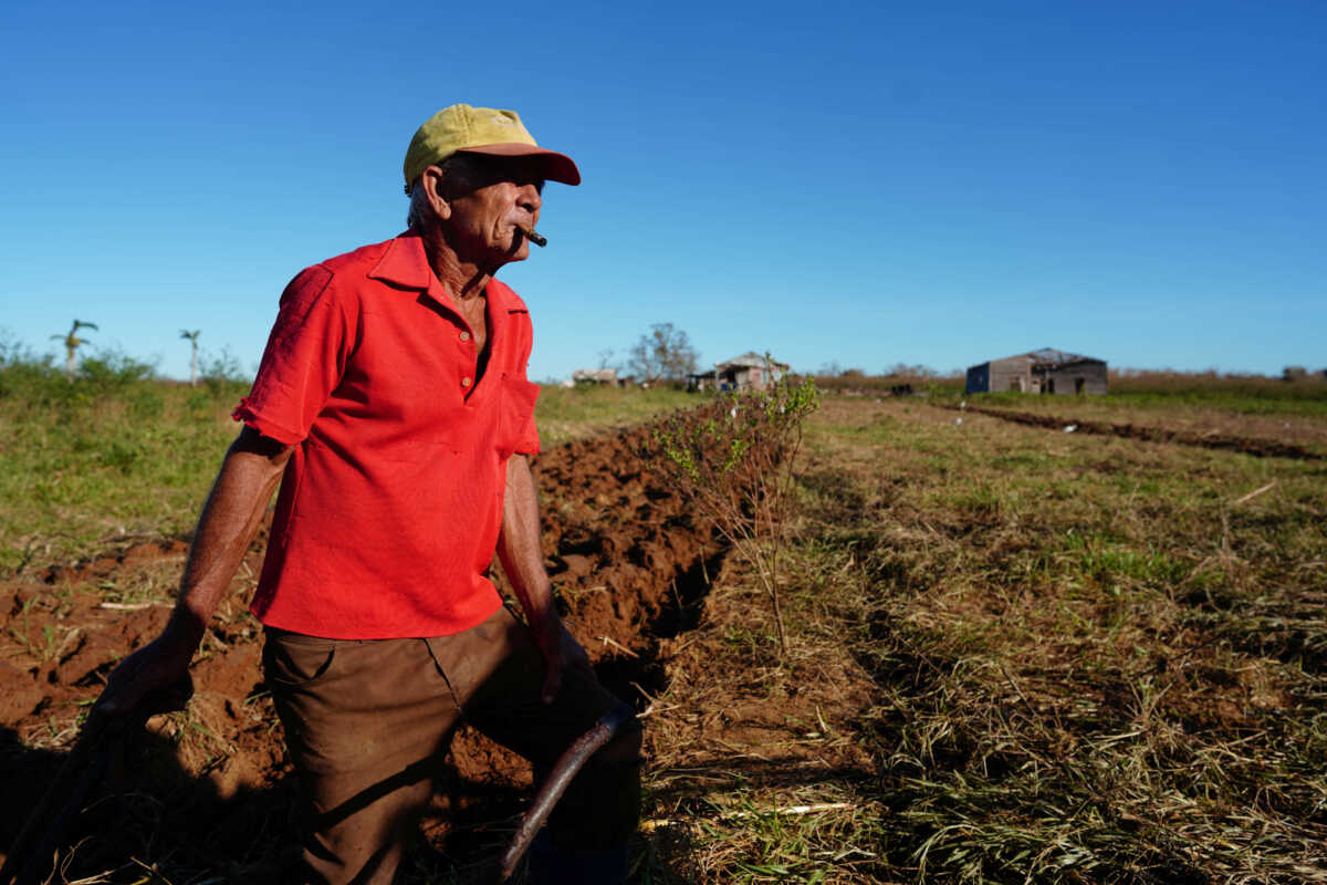 Farmer Victoriano Maqueria Suarez, 63, speaks to Reuters in the aftermath of Hurricane Ian in Paso Quemado, Cuba, October 4, 2022. REUTERS