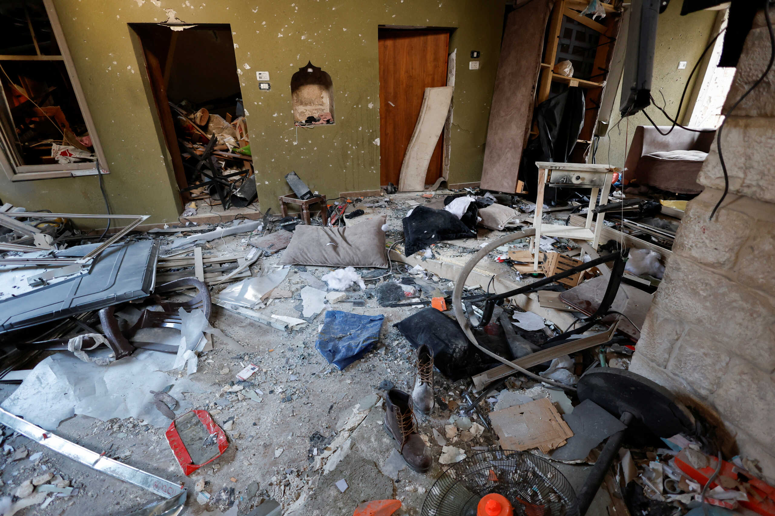 A view shows the house of Palestinian group Lions' Den member Wadee Al-Houh, which was targeted during a raid by Israeli security forces, in Nablus in the Israeli-occupied West Bank, October 25, 2022. REUTERS