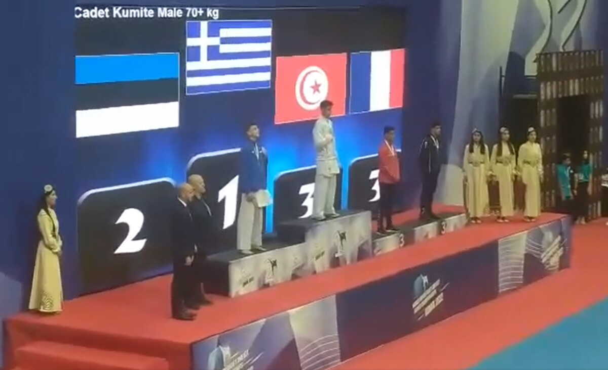 Οι Τούρκοι σταμάτησαν τον ελληνικό εθνικό ύμνο στην απονομή του Ψωμά στο Παγκόσμιο πρωτάθλημα καράτε