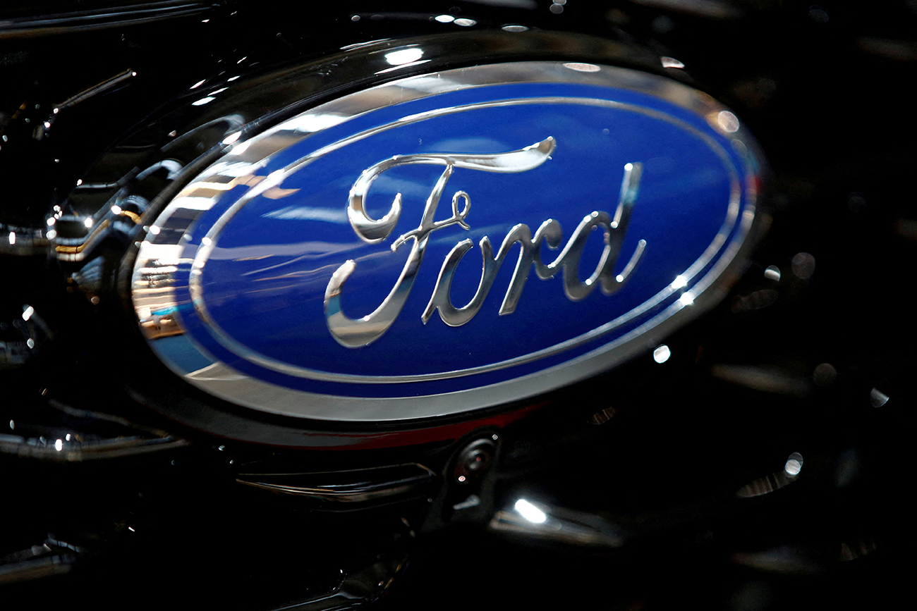 FILE PHOTO: Ford logo is pictured at the 2019 Frankfurt Motor Show (IAA) in Frankfurt, Germany September 10, 2019. REUTERS