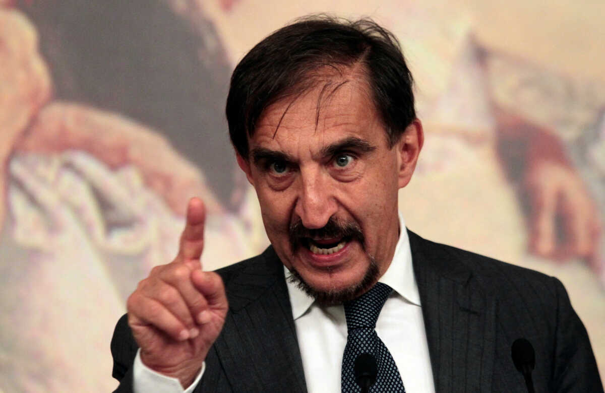 FILE PHOTO: Then-Italian Defence Minister Ignazio La Russa gestures during a news conference at Chigi Palace in Rome, July 7, 2011.  REUTERS