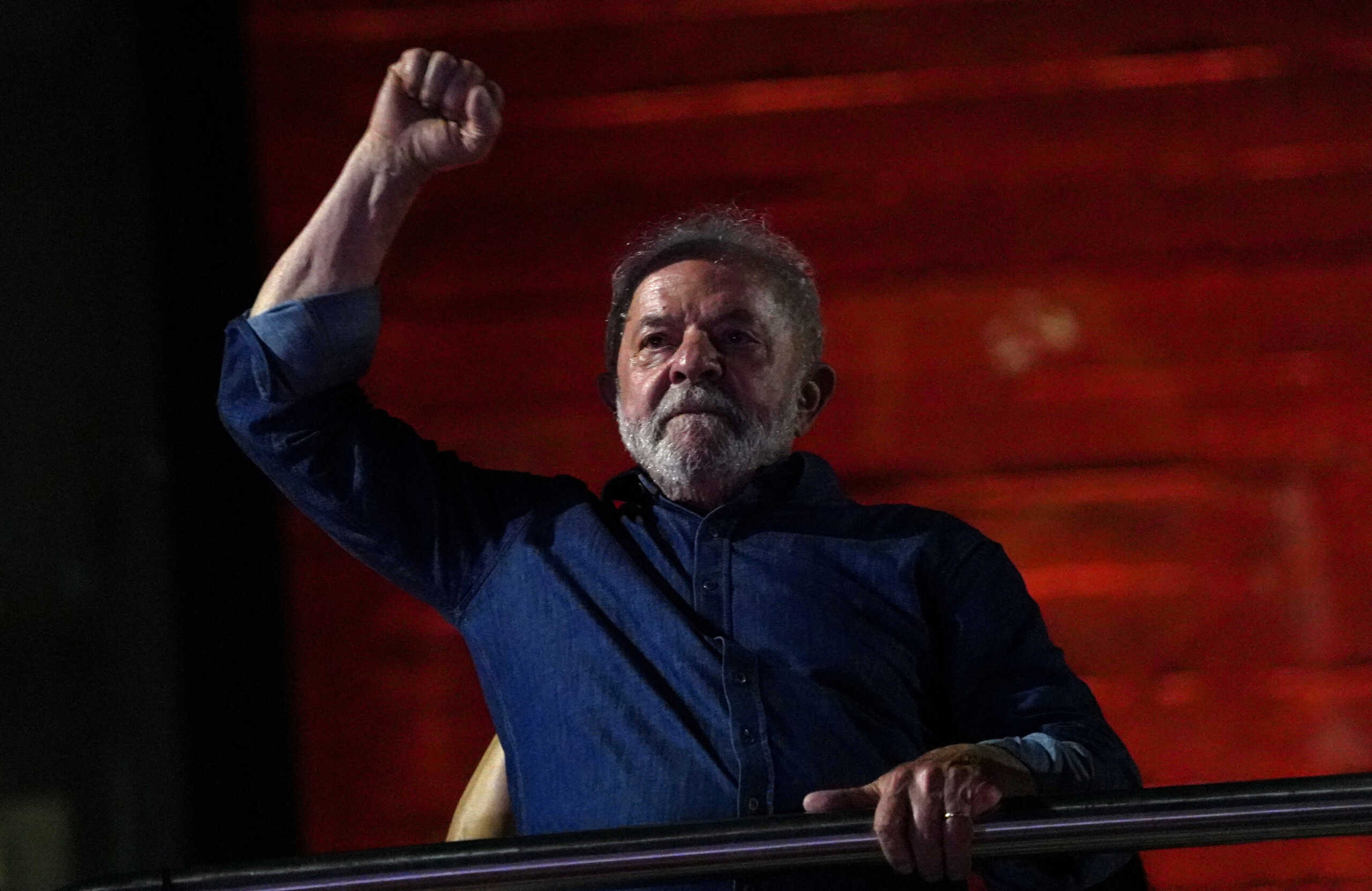 Brazil's former President and presidential candidate Luiz Inacio Lula da Silva reacts at an election night gathering on the day of the Brazilian presidential election run-off, in Sao Paulo, Brazil, October 30, 2022. REUTERS