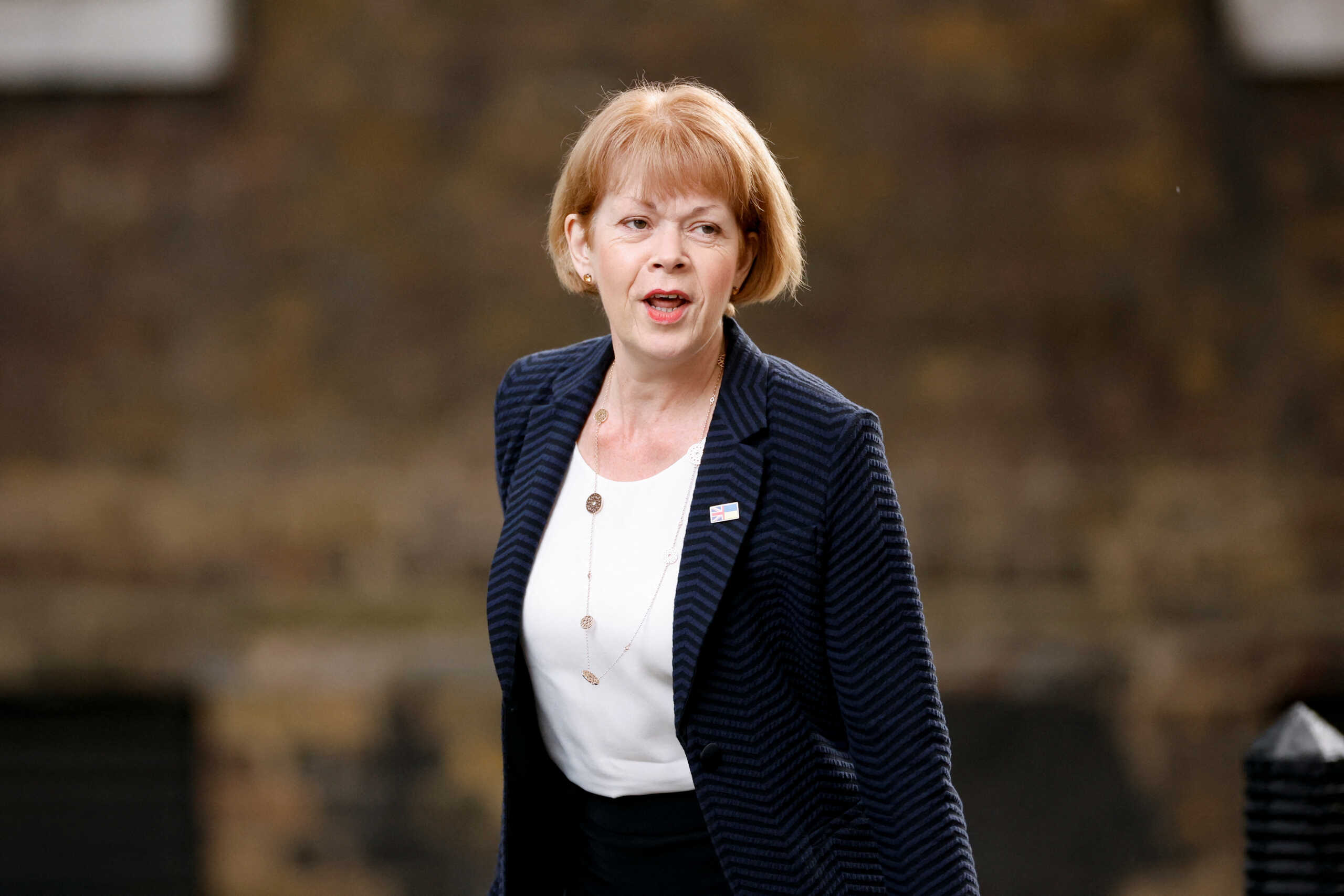 British Parliamentary Secretary to the Treasury (Chief Whip) Wendy Morton walks at Downing Street in London, Britain October 17, 2022. REUTERS