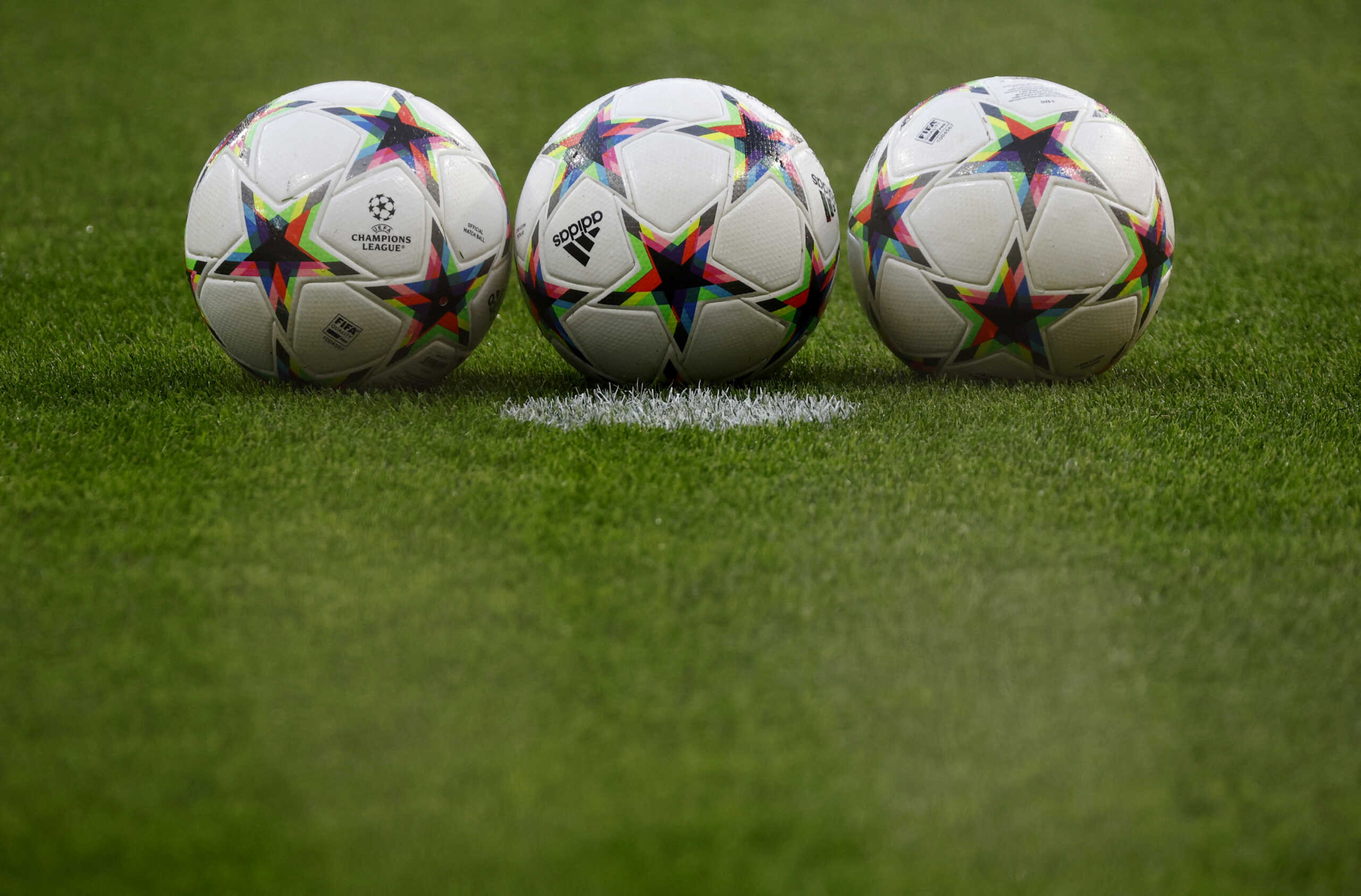 Soccer Football - Champions League - Group B - Atletico Madrid v Club Brugge - Metropolitano, Madrid, Spain - October 12, 2022 Match balls are pictured inside the stadium before the match REUTERS